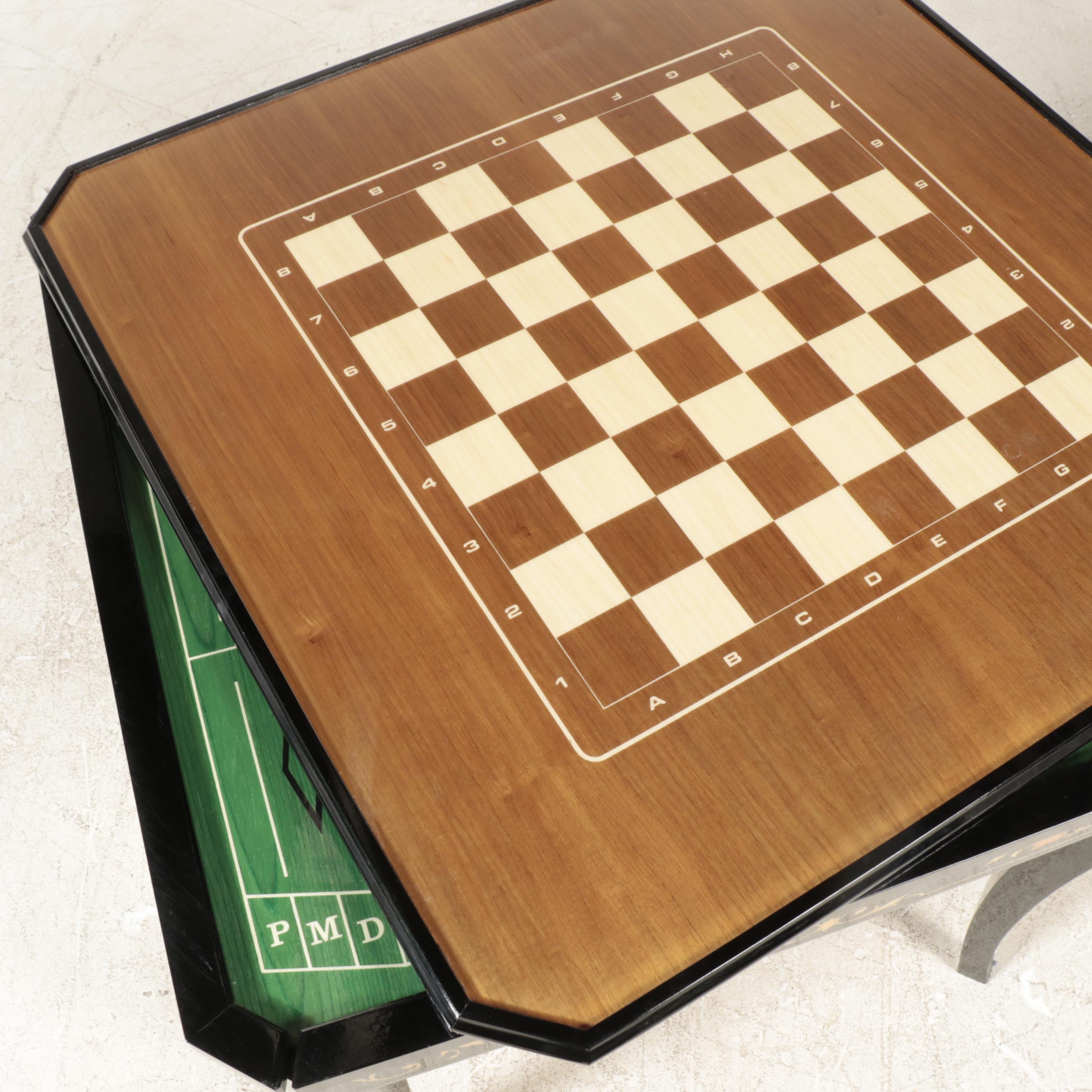 Italian-Made Polygam "Las Vegas" Marquetry Games Table, Late 20th Century
