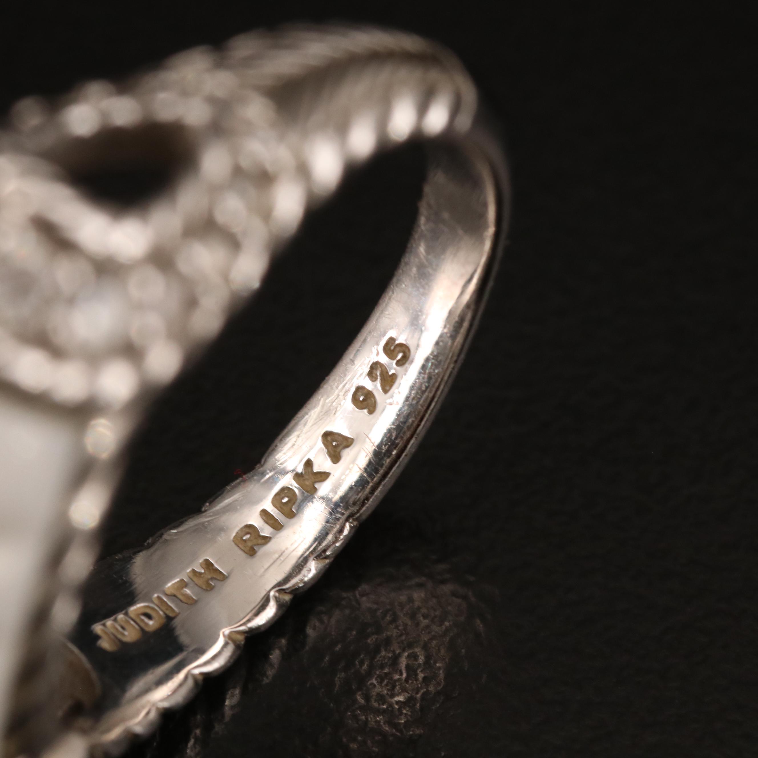 Judith Ripka Sterling Rings Including Mother of Pearl Quartz Doublet and Spinel