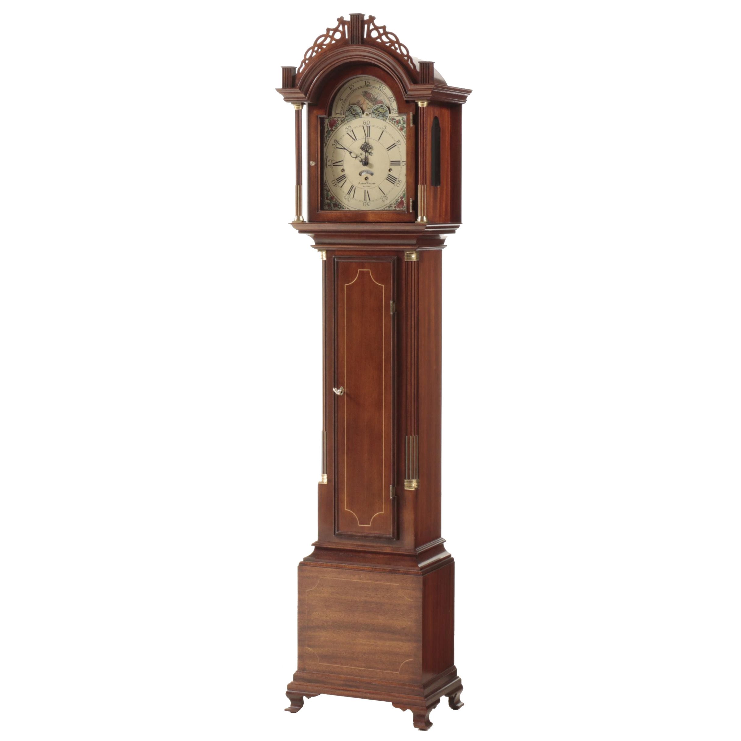 Sligh Federal Style "Aaron Willard" Reproduction Mahogany Grandfather Clock