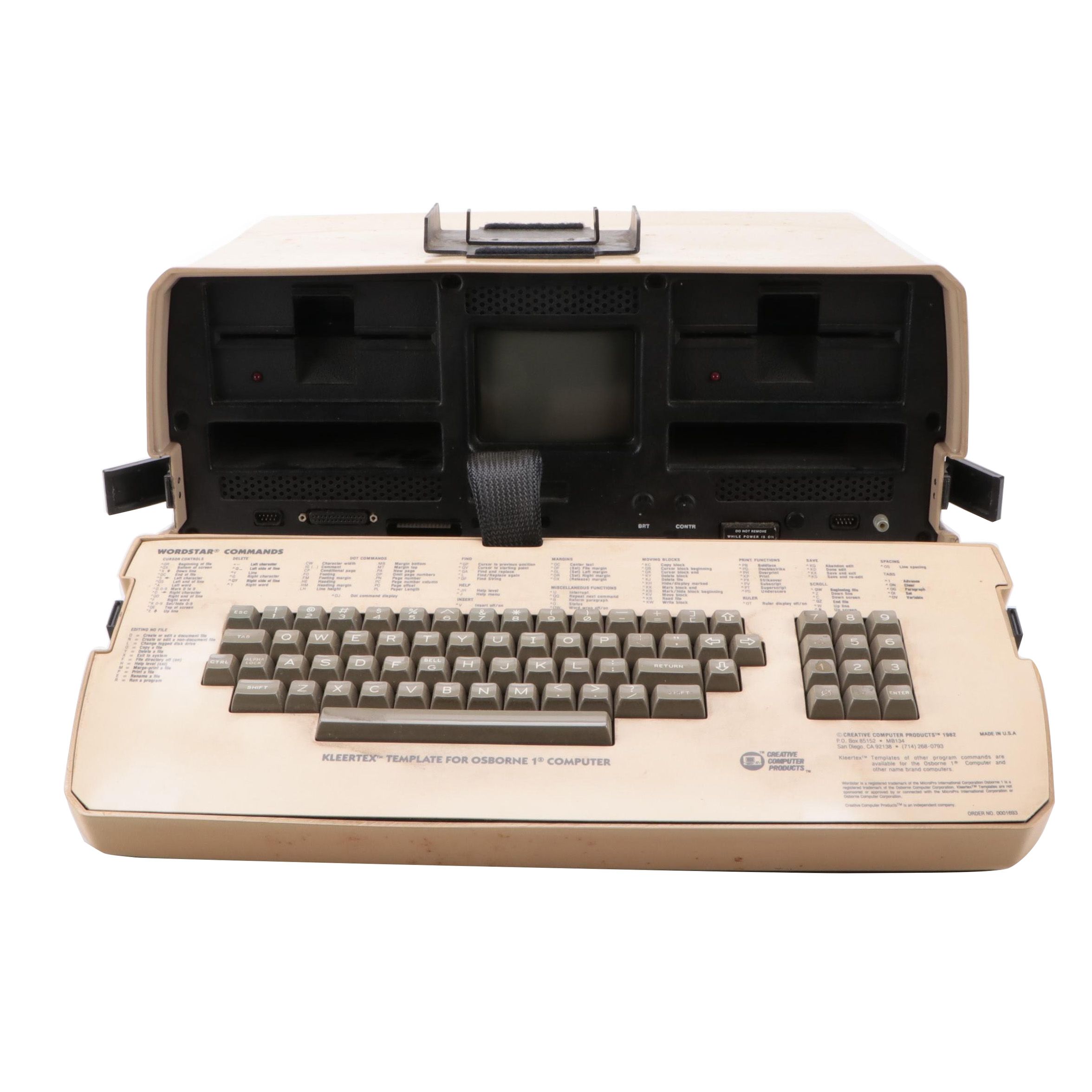 Osborne 1 Portable Microcomputer with Keyboard Template, 1982