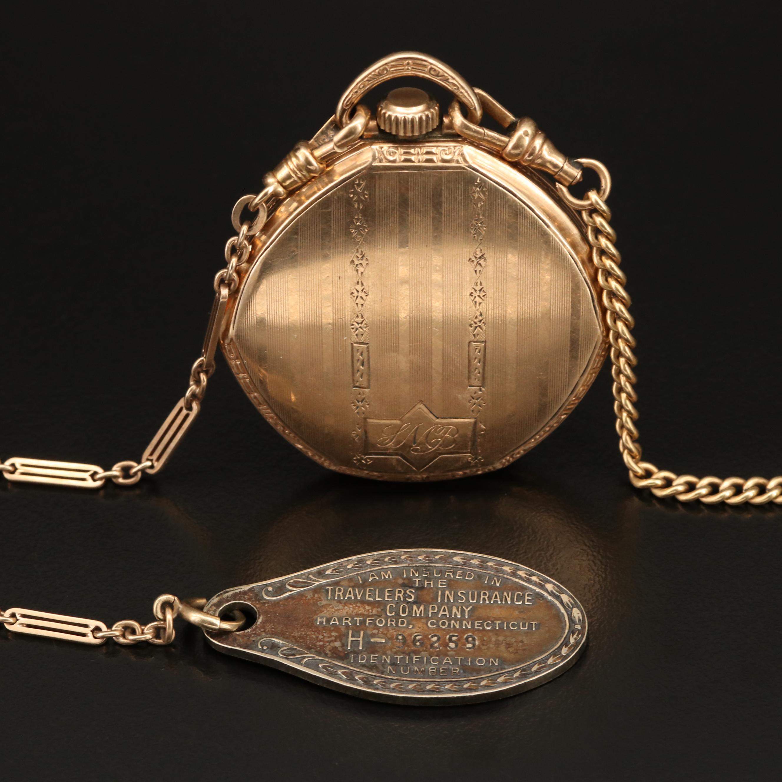 Vintage Birkdal Gold Filled Solar Pocket Watch