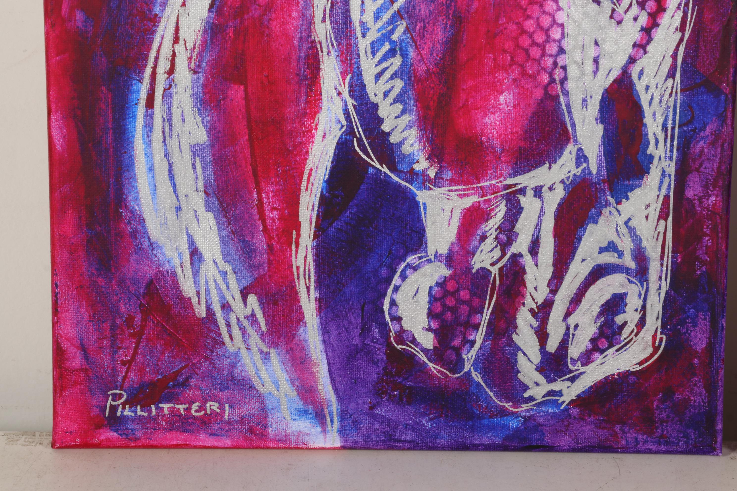 Patricia Pillitteri Equine Portrait Acrylic Paintings, 21st Century