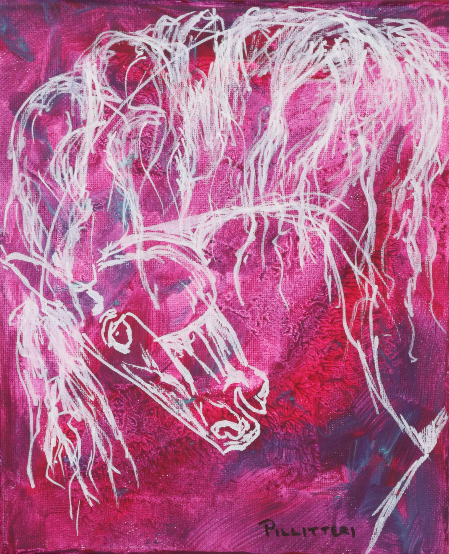 Patricia Pillitteri Equine Portrait Acrylic Paintings, 21st Century