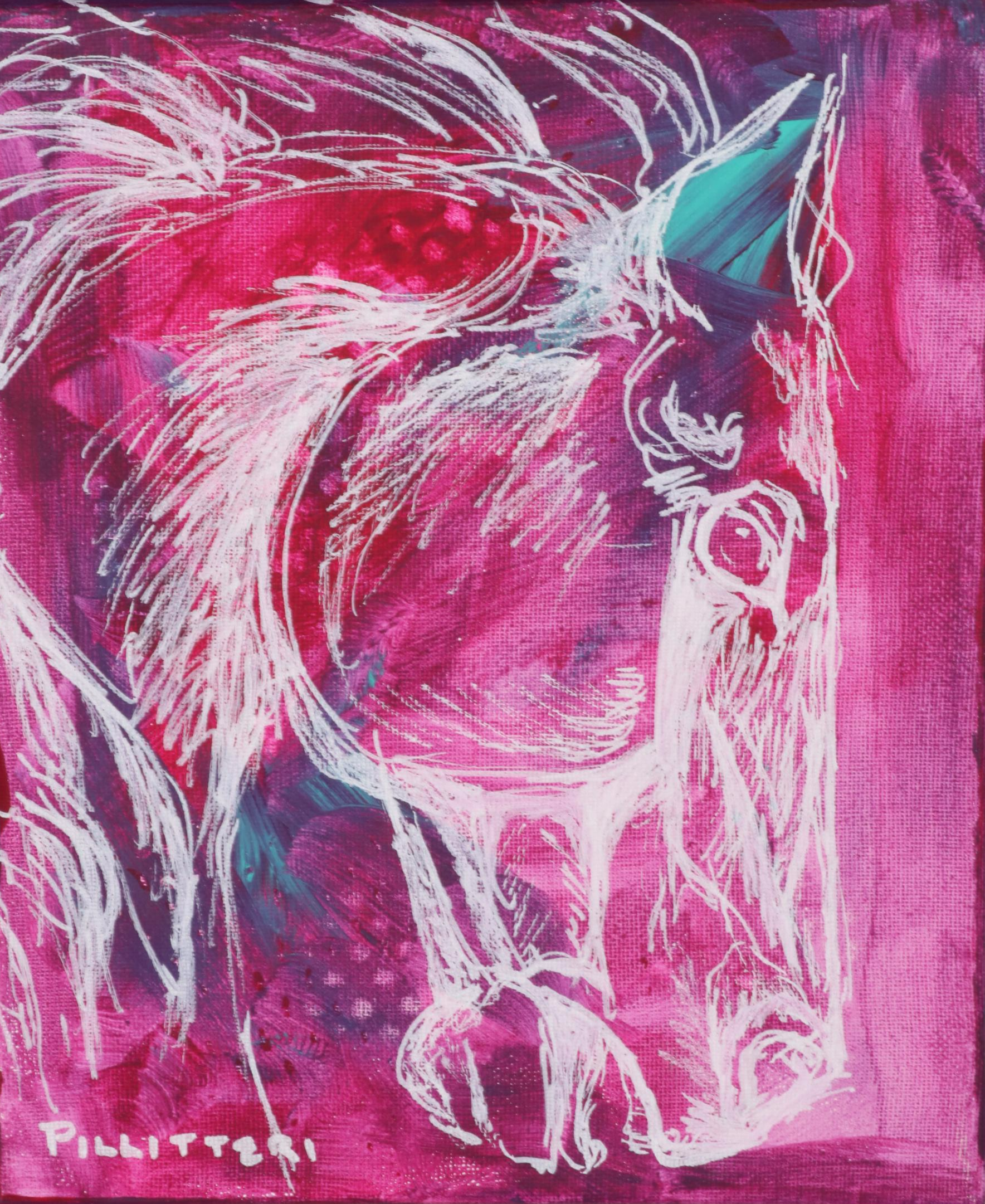 Patricia Pillitteri Equine Portrait Acrylic Paintings, 21st Century