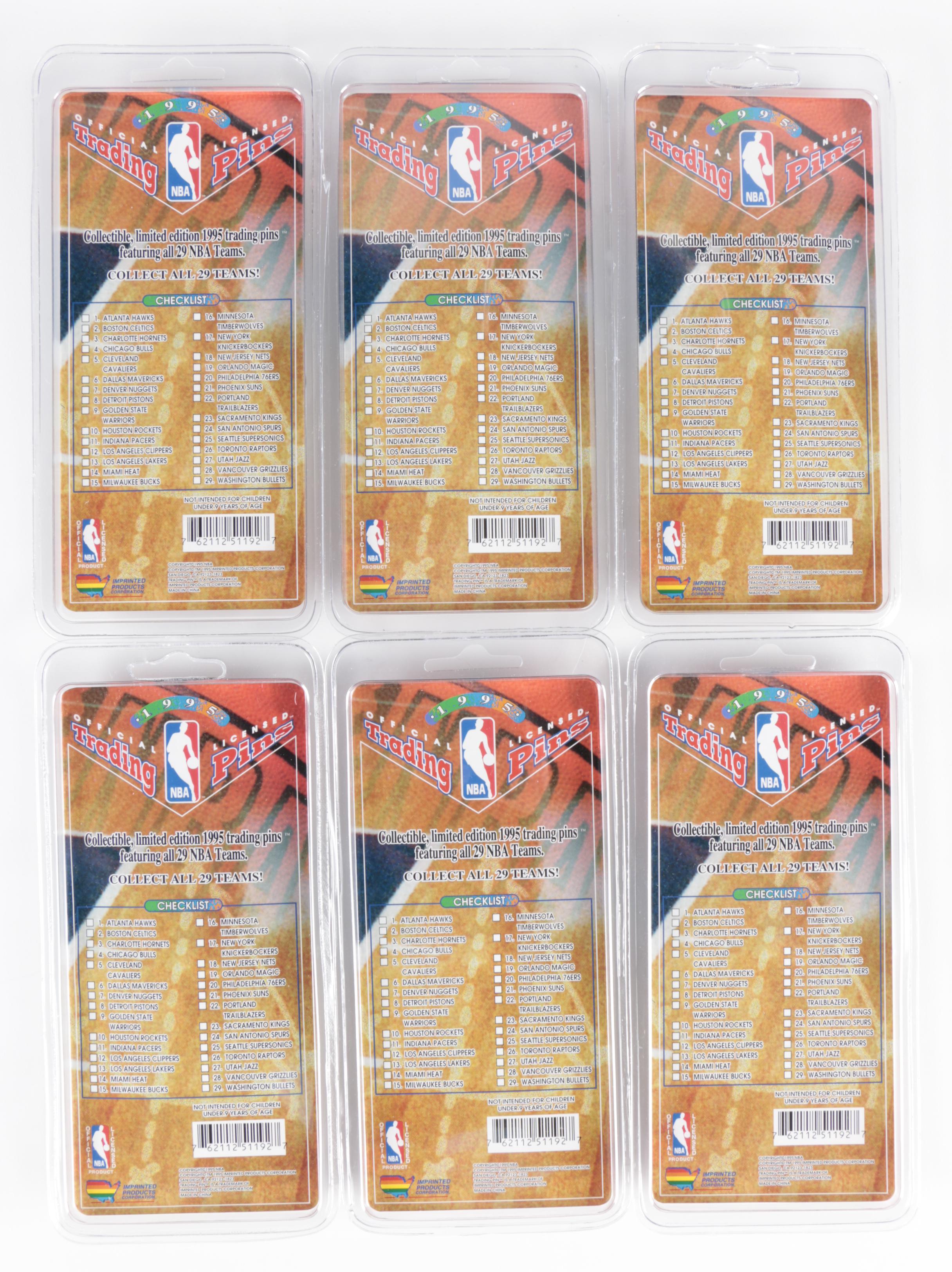 1995 NBA Team Logo Trading Pins in Original Packaging