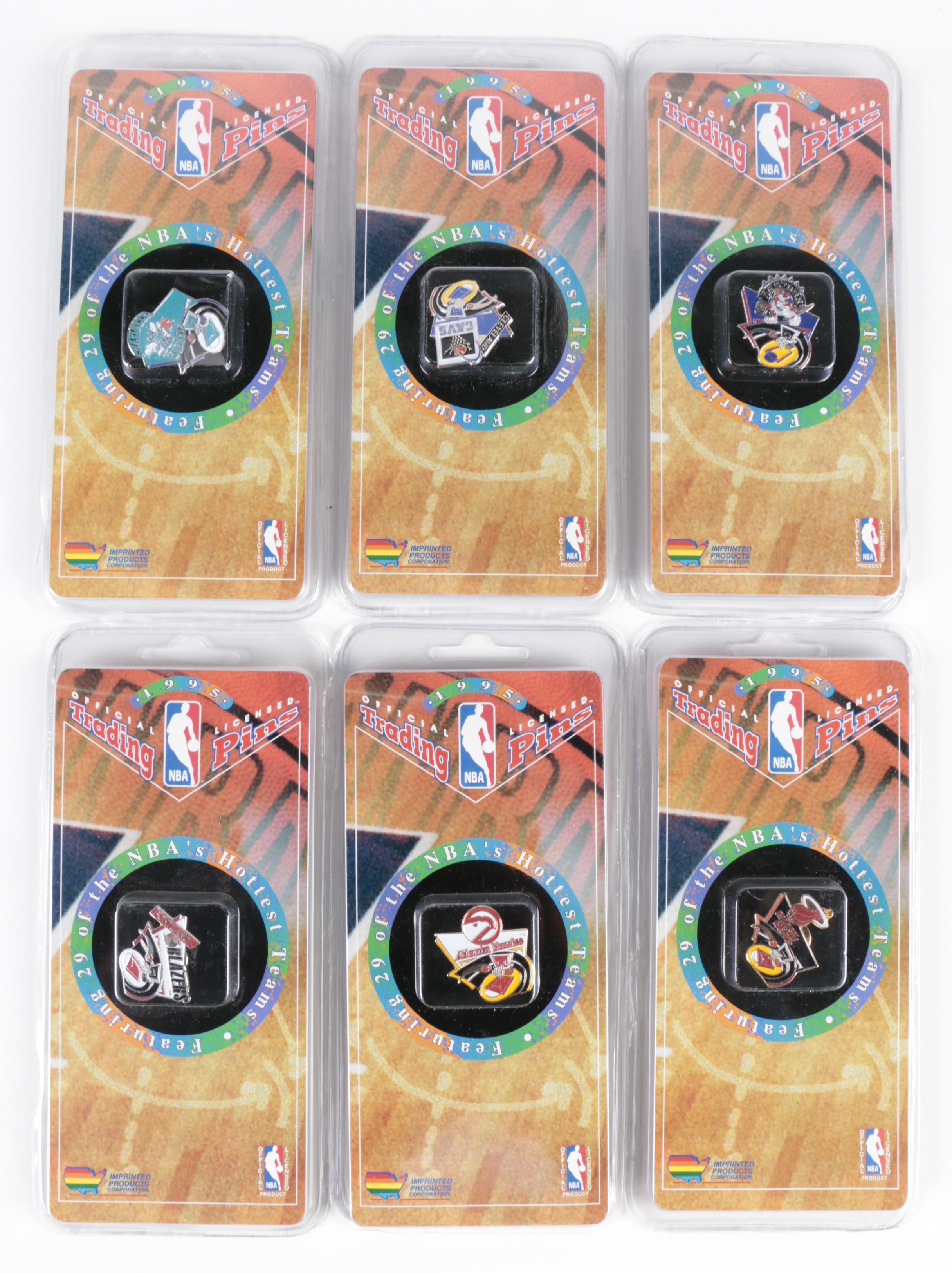 1995 NBA Team Logo Trading Pins in Original Packaging