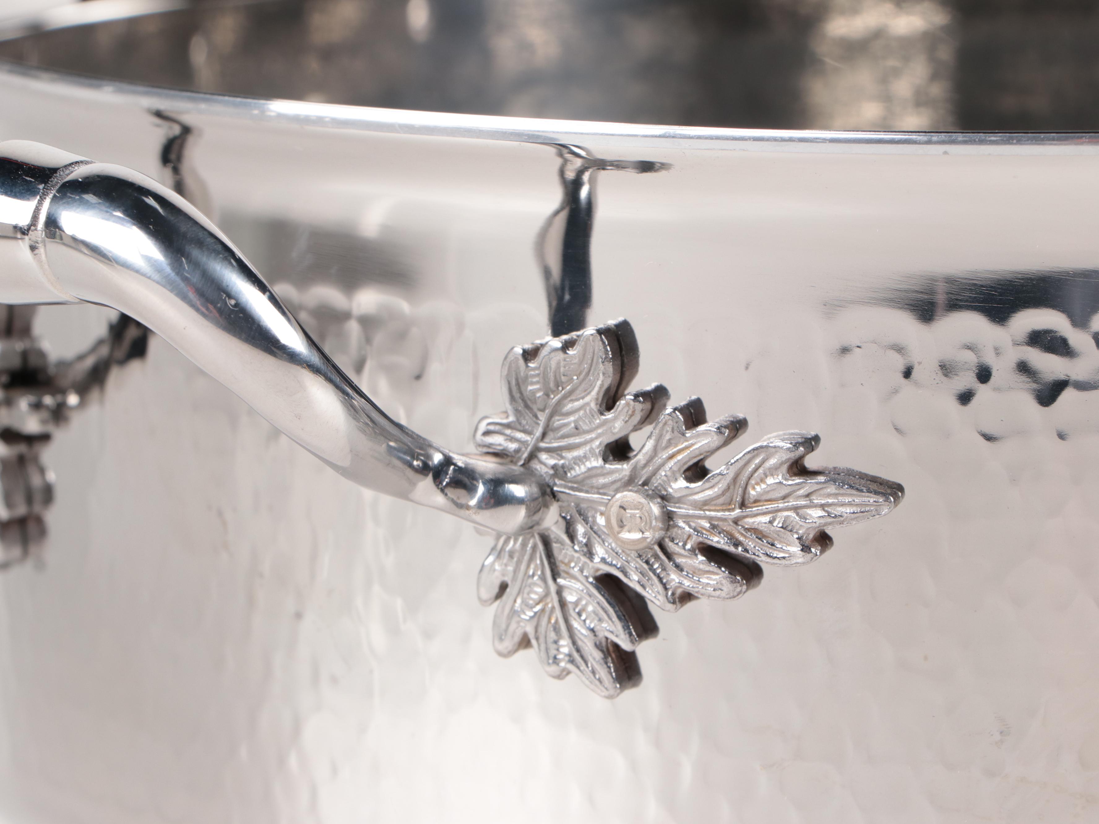 Ruffoni "Opus Prima" Hammered Stainless Steel Cookware with Silver Plate Finials