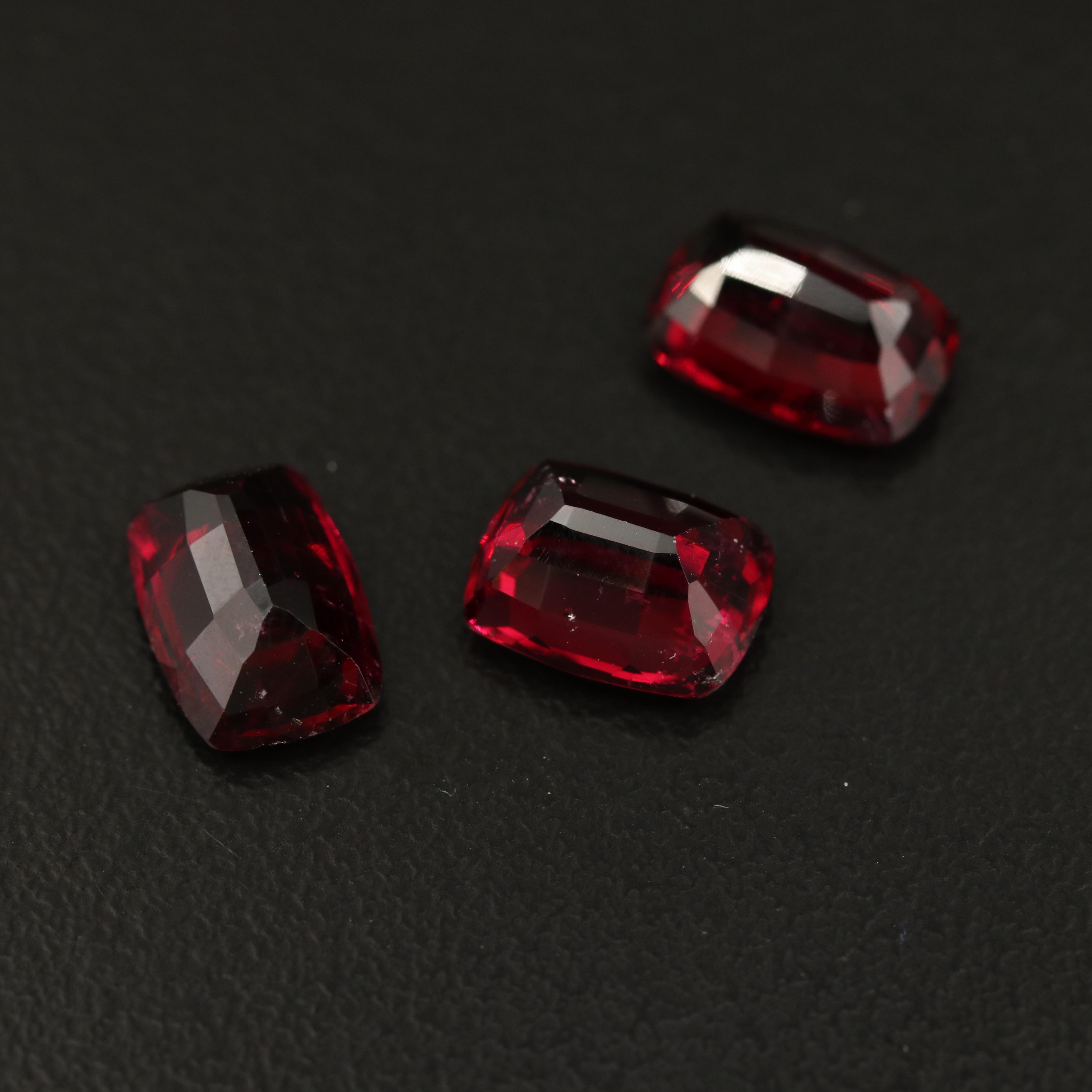 Loose 6.41 CTW Cushion Faceted Rubellites