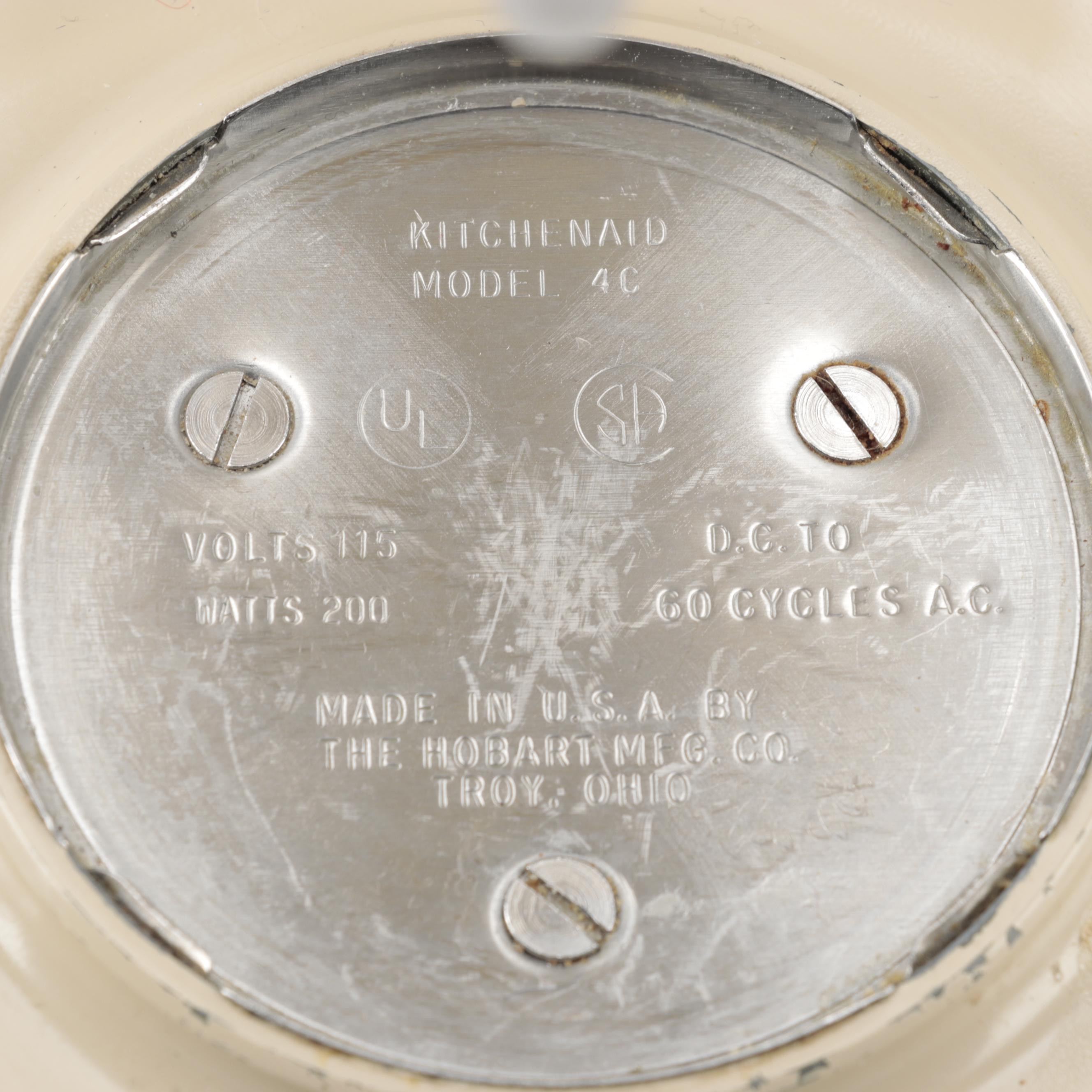 KitchenAid Model 4C Golden Anniversary Stand Mixer with Glass Bowl, 1965