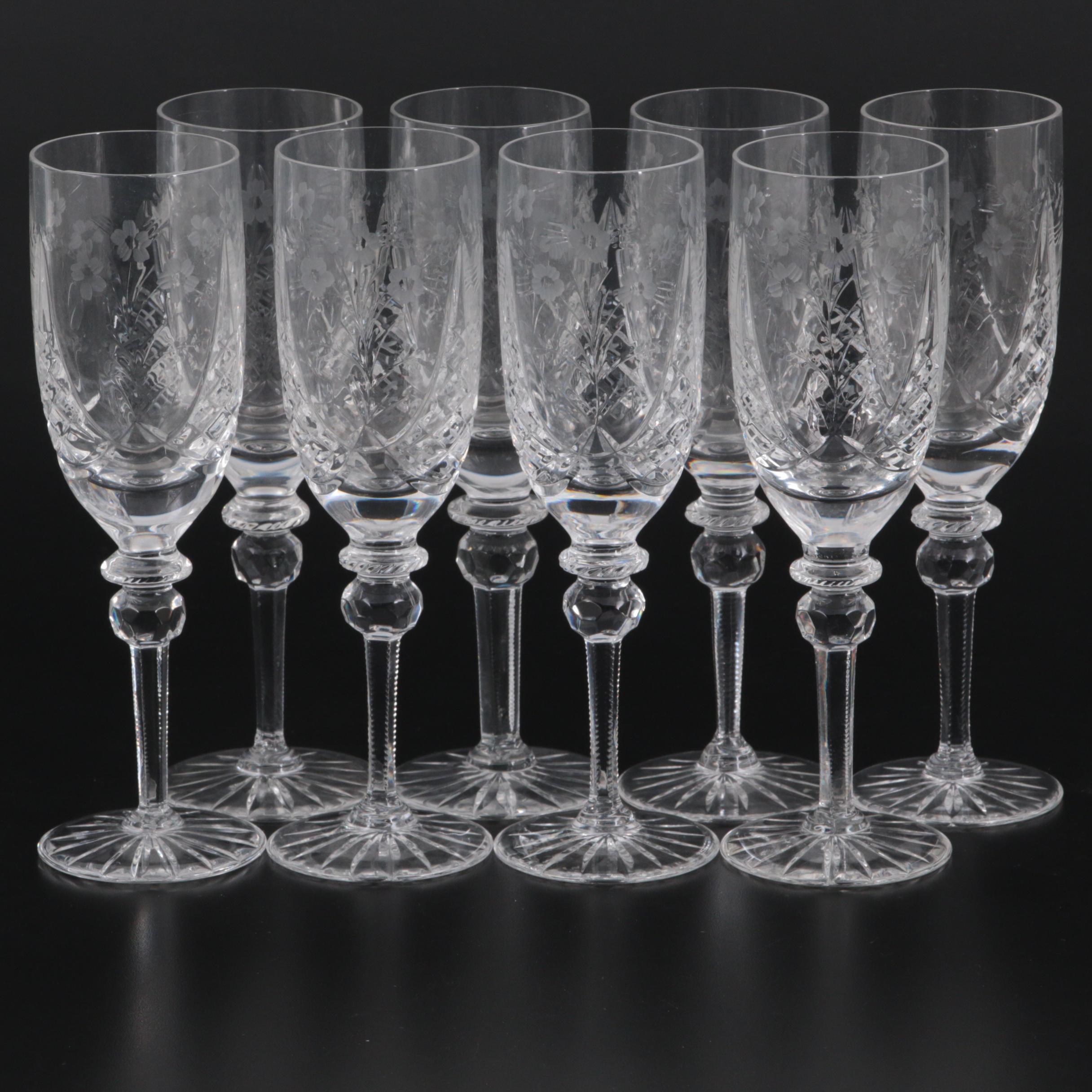 Rogaska "Jasmine" Crystal Champagne Flutes