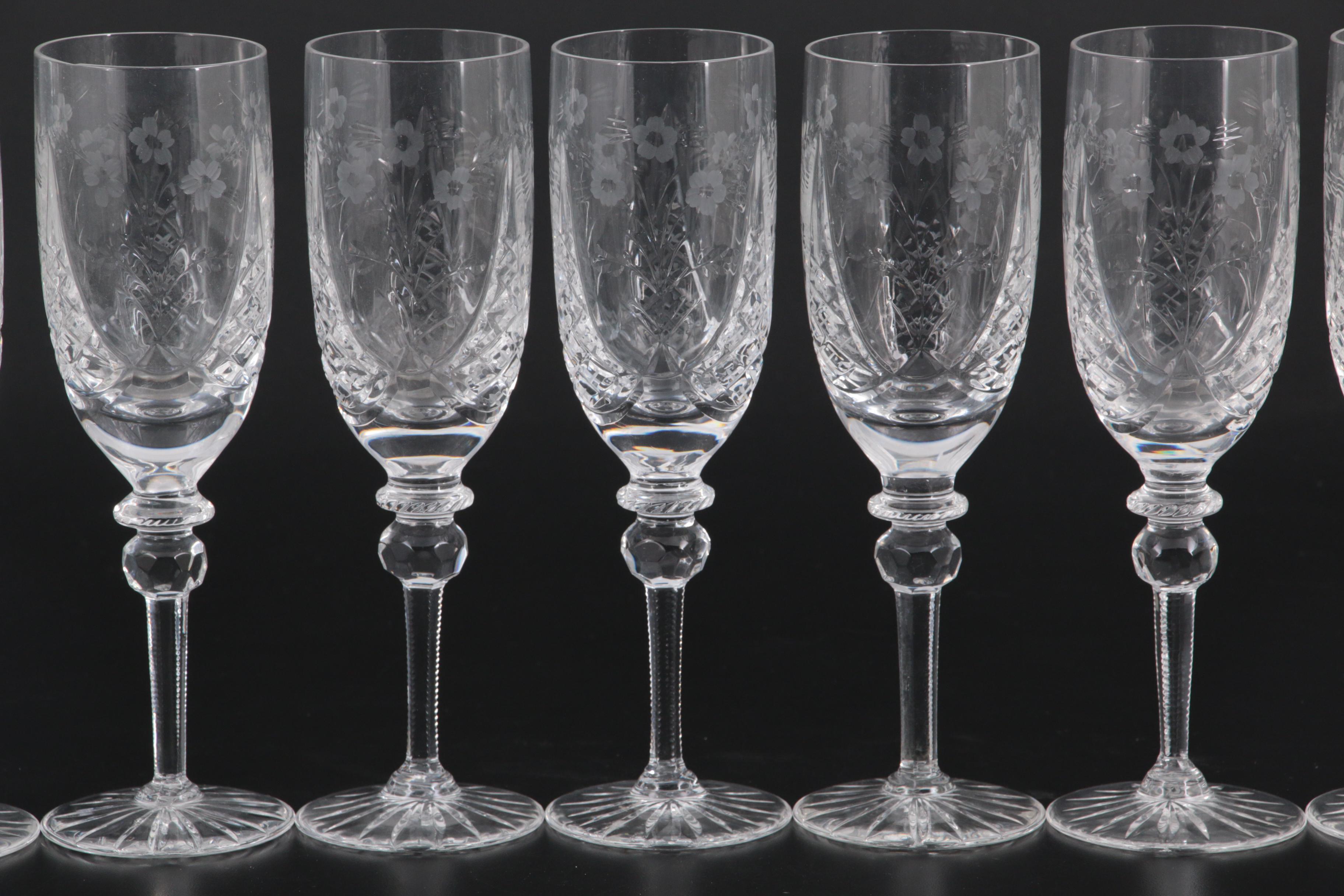Rogaska "Jasmine" Crystal Champagne Flutes