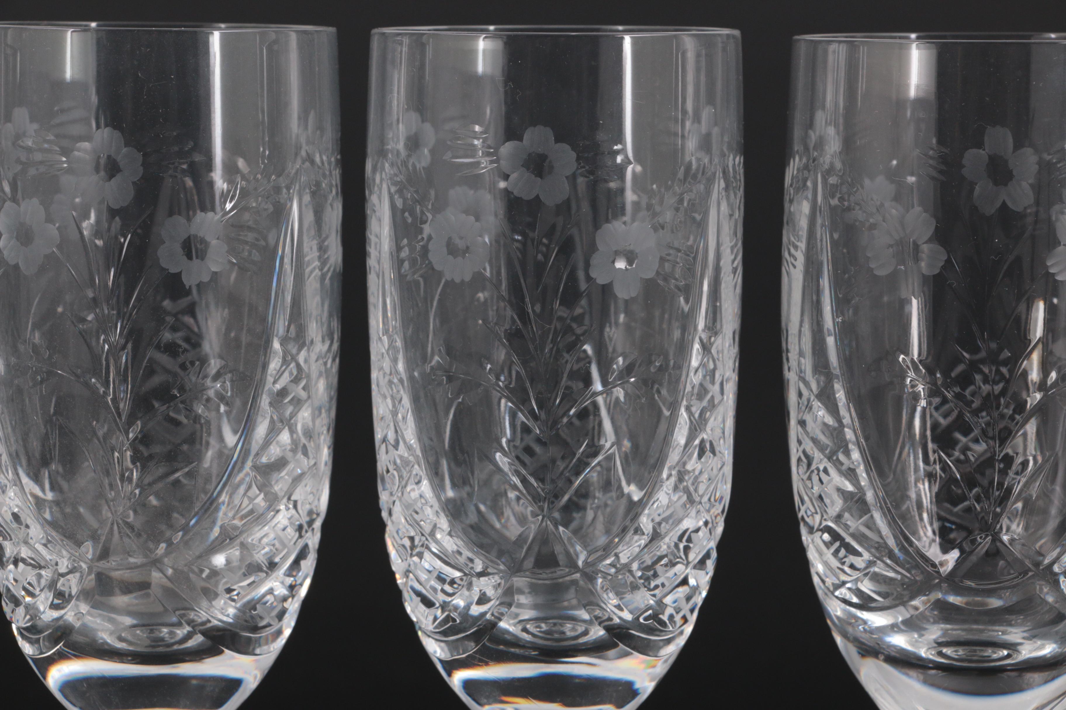 Rogaska "Jasmine" Crystal Champagne Flutes