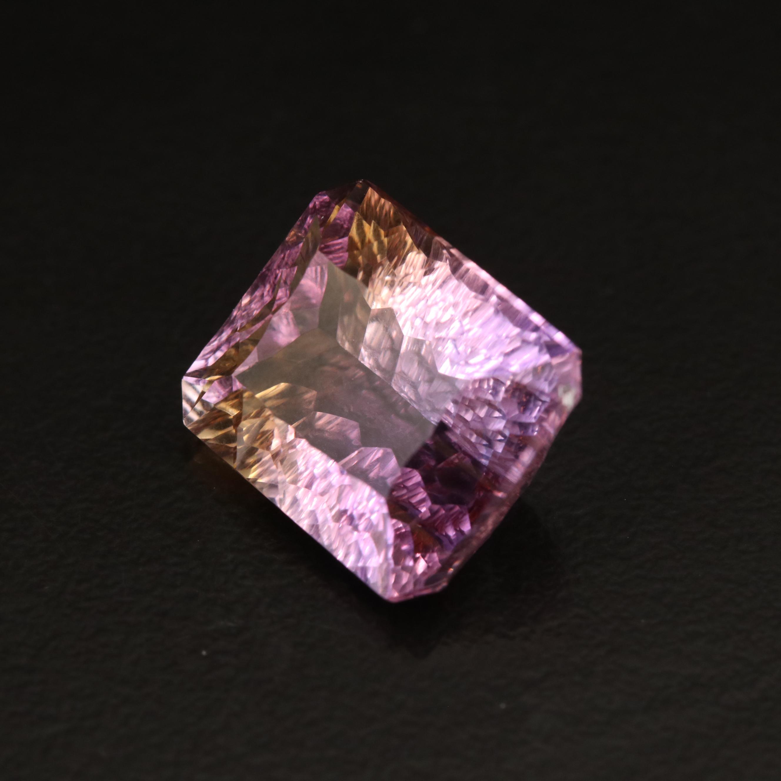 Loose 9.76 CT Rectangular Fantasy Ametrine