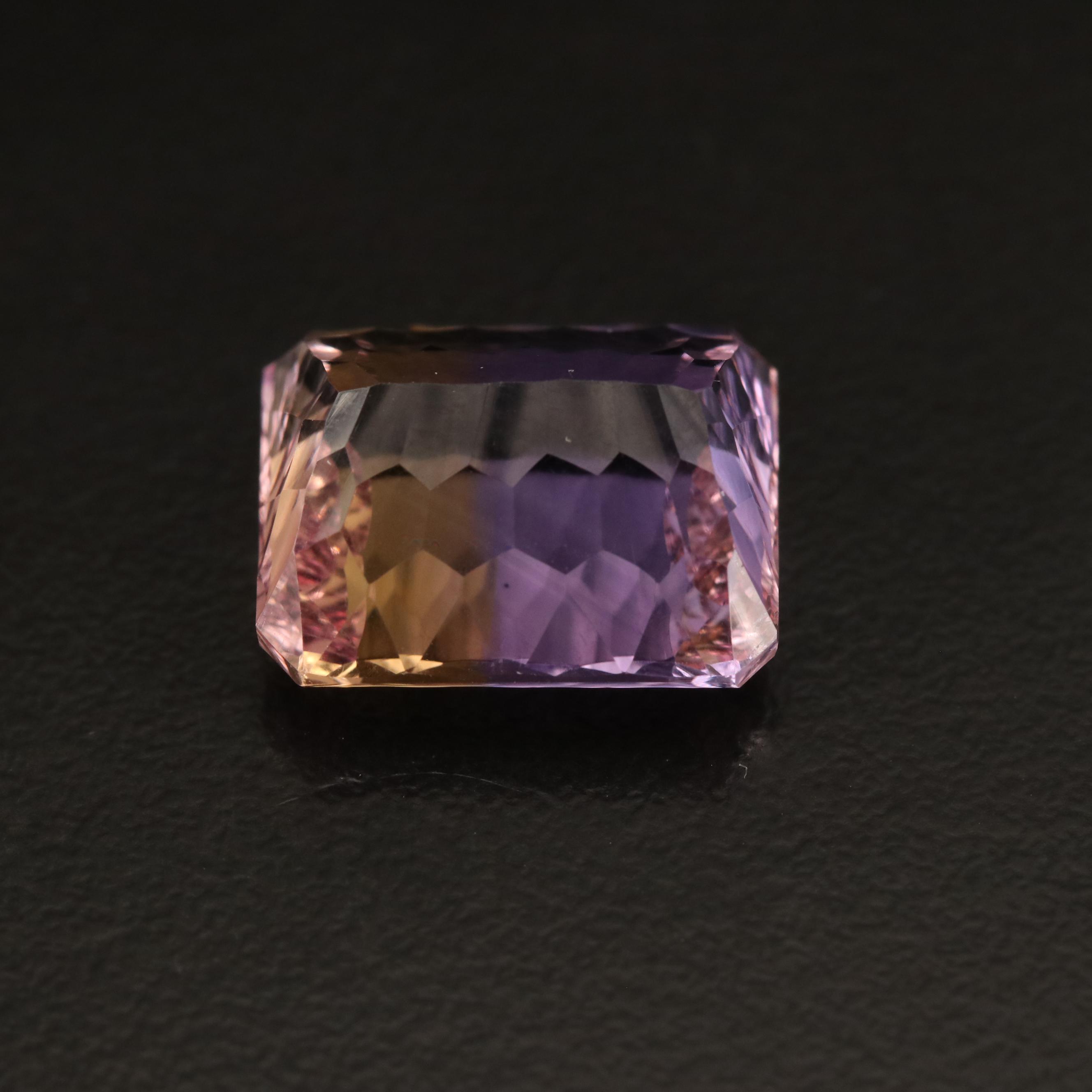 Loose 9.76 CT Rectangular Fantasy Ametrine