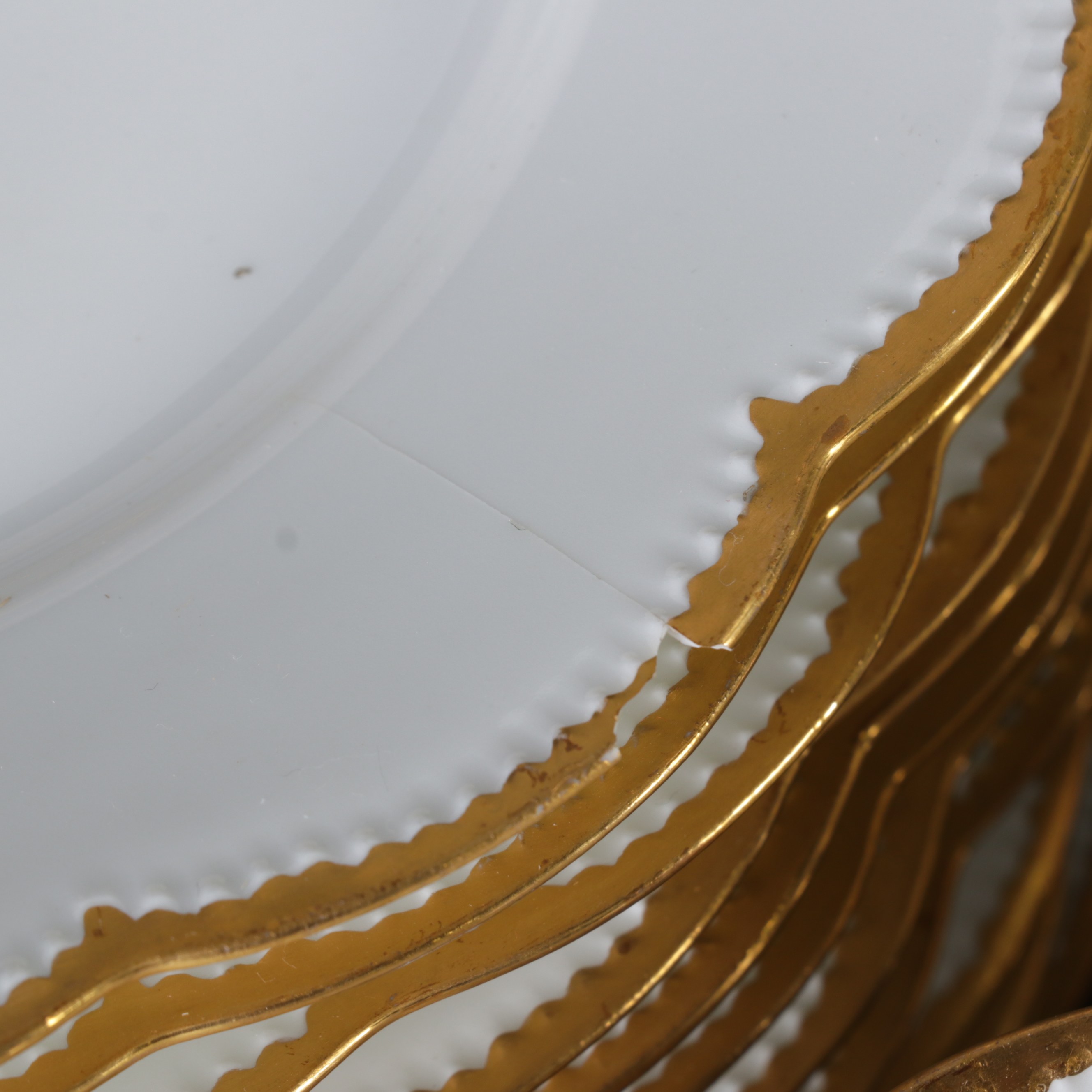 Haviland France Porcelain Gold Rimmed Monogrammed Tableware