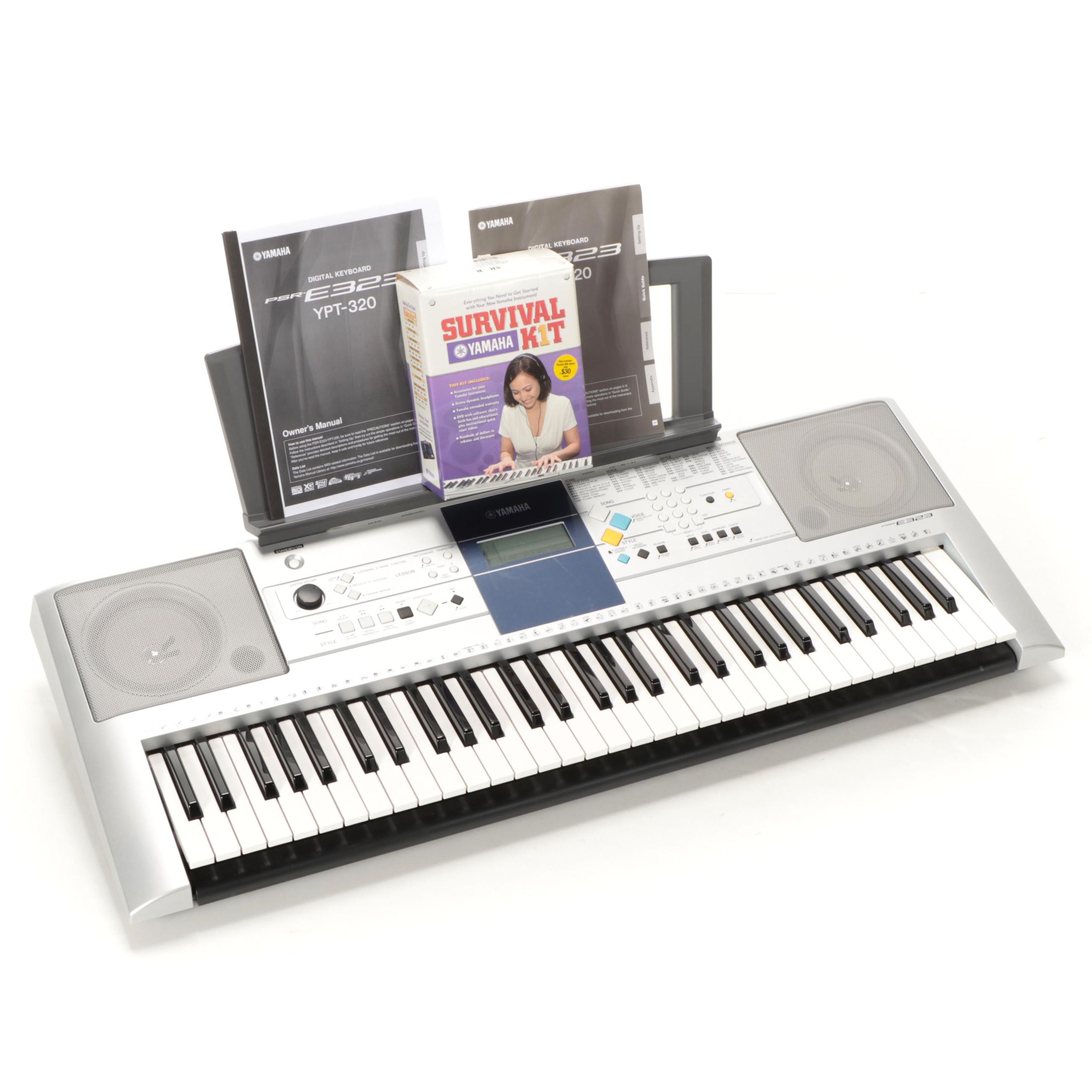 Yamaha PSR-E323 Digital Keyboard with Manual, Headphones and Foot Pedal