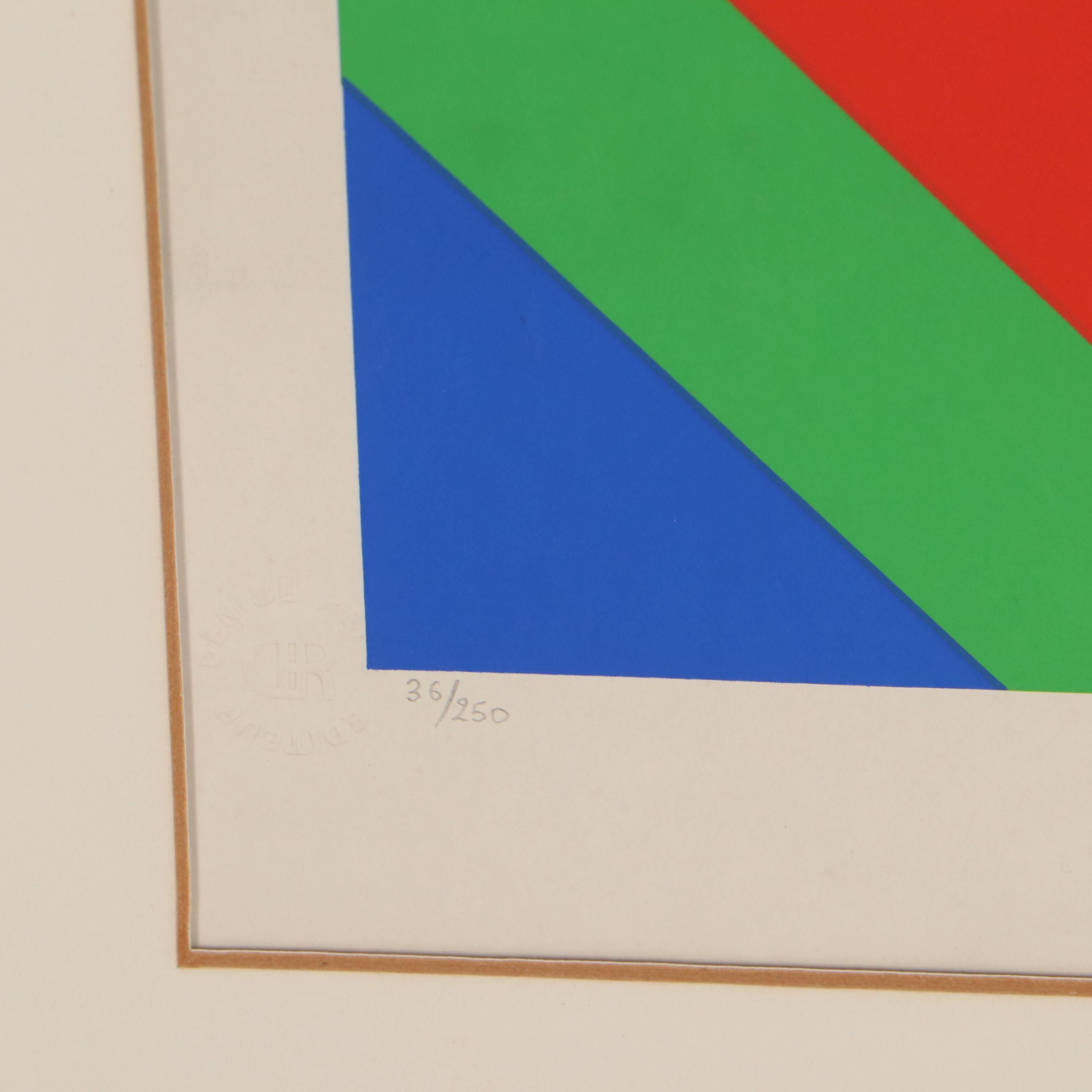 Victor Vasarely Op Art Serigraph "Okta - Rouge," 1974