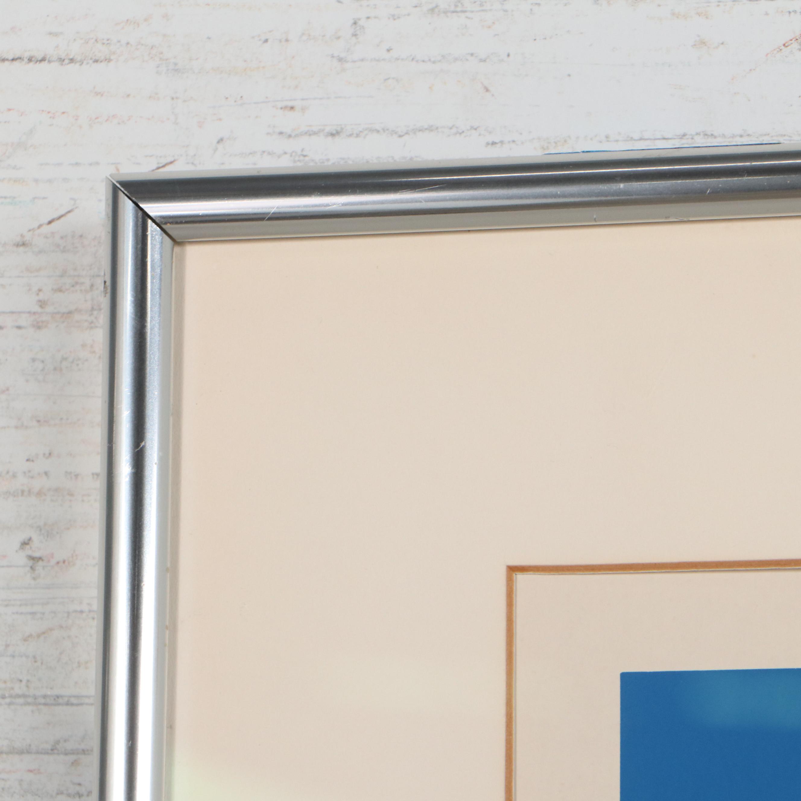 Victor Vasarely Op Art Serigraph "Okta - Rouge," 1974