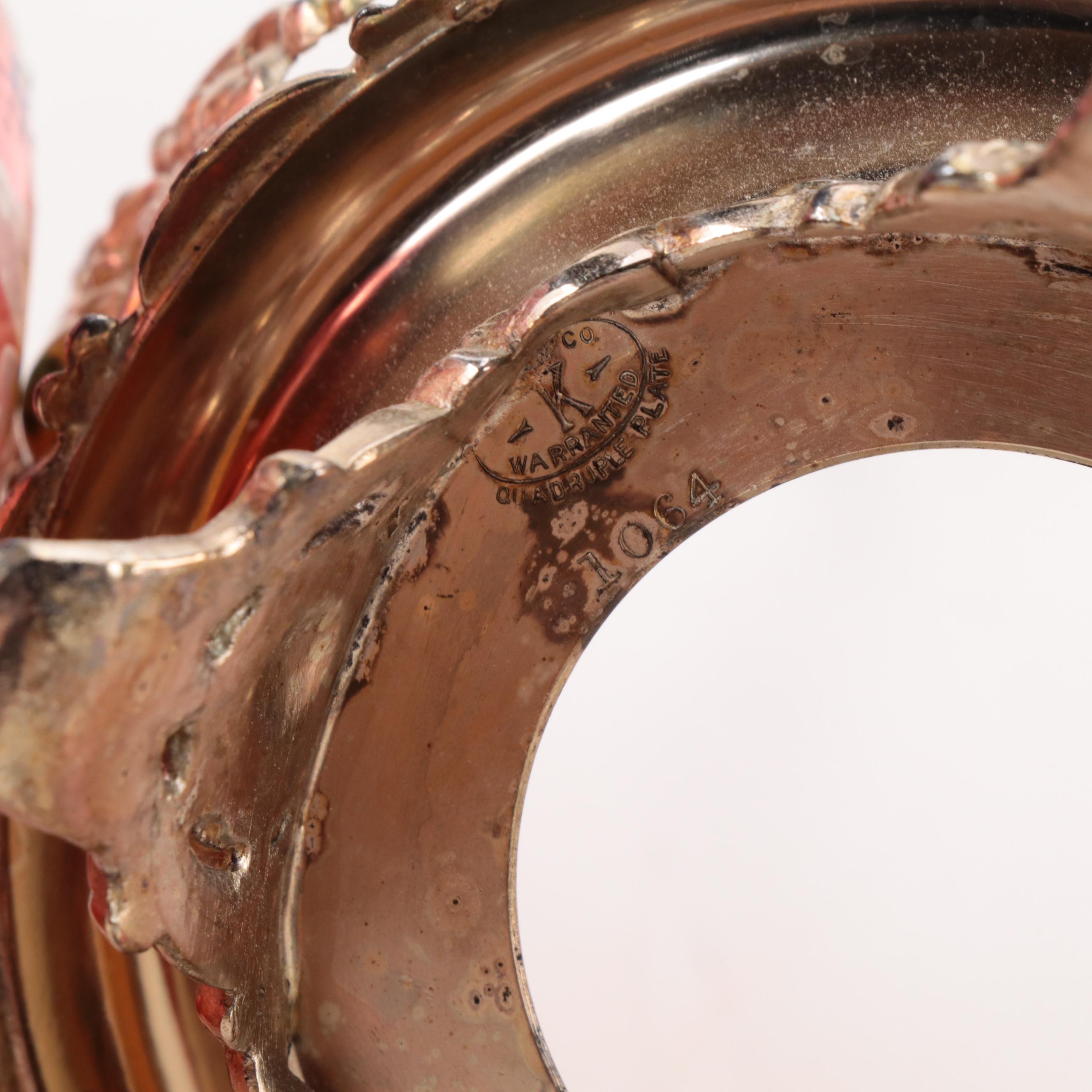 Victorian Hand-Painted Cranberry Glass Pickle Castor and Other Tableware