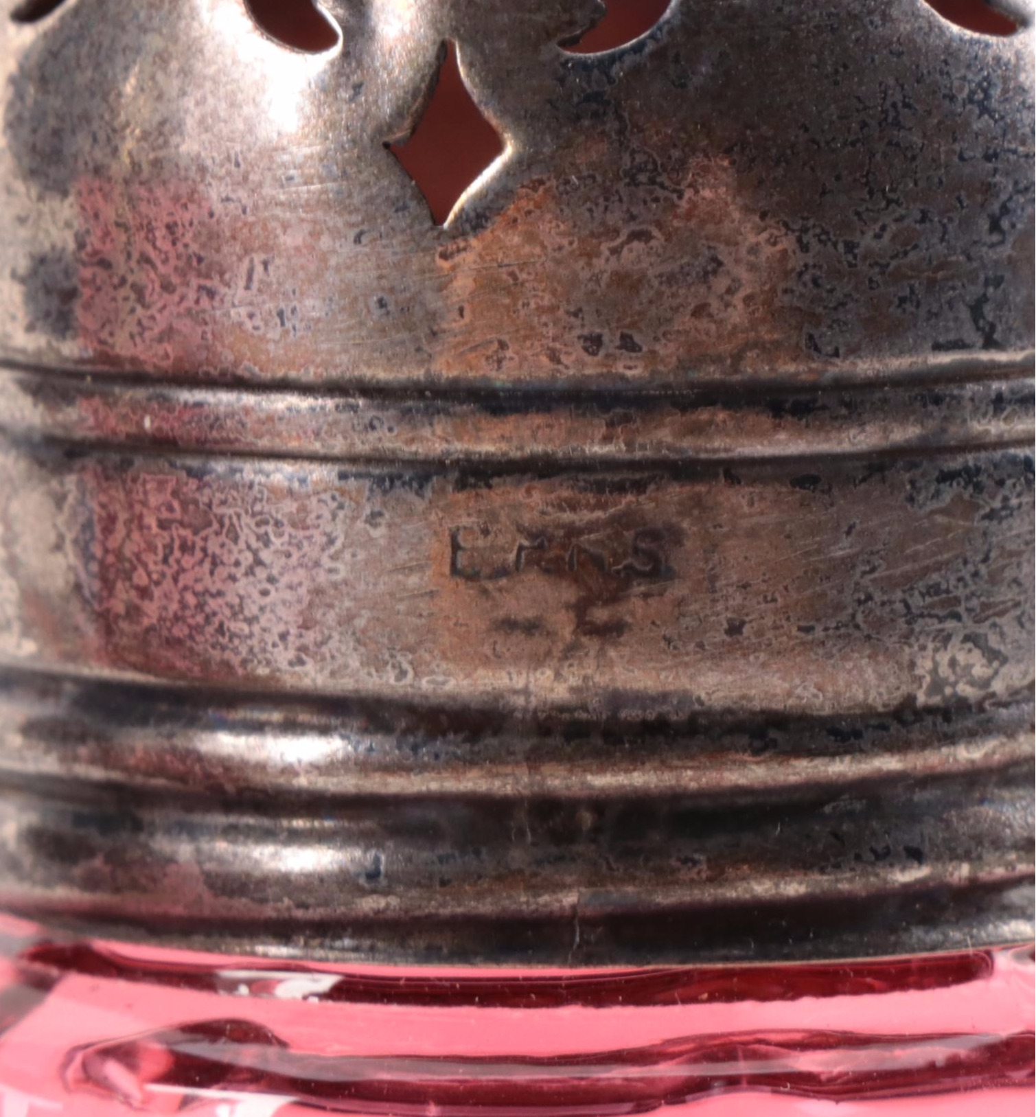 Victorian Hand-Painted Cranberry Glass Pickle Castor and Other Tableware