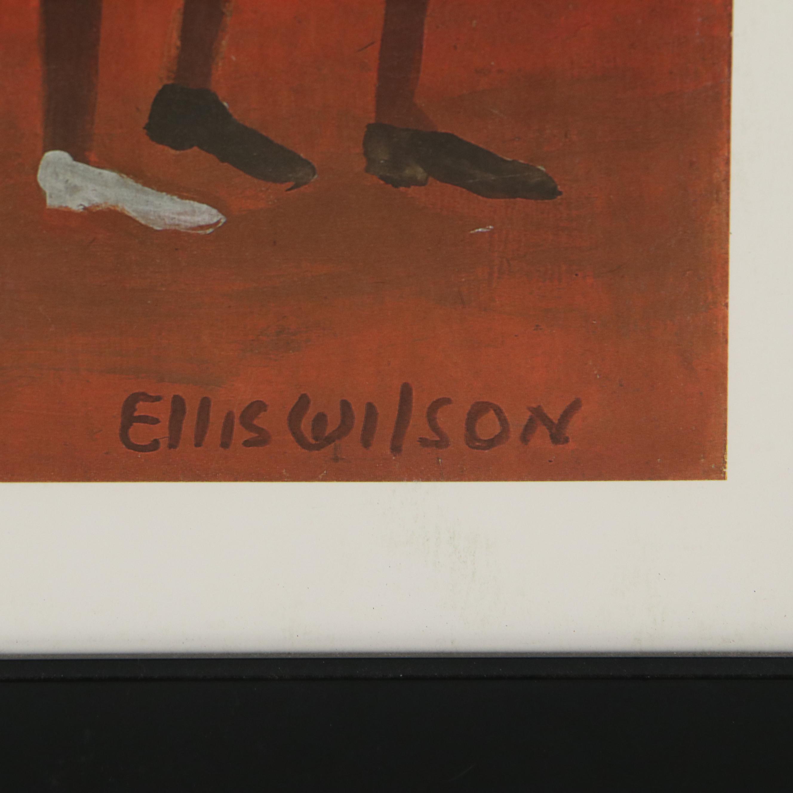 Ellis Wilson Offset Lithograph "Funeral Procession"