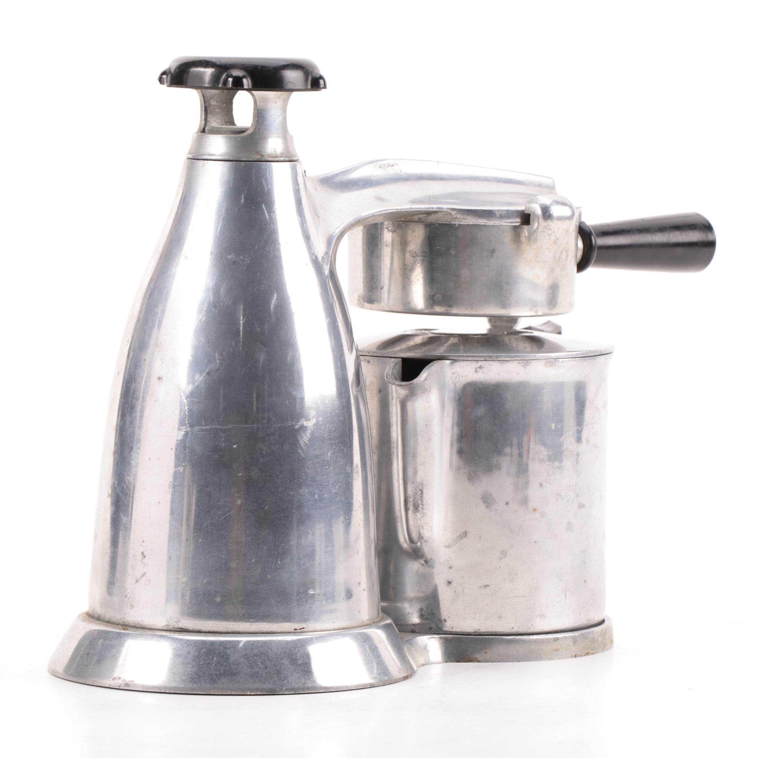 Vesuviana Metal Stovetop Espresso Maker, Mid-20th Century