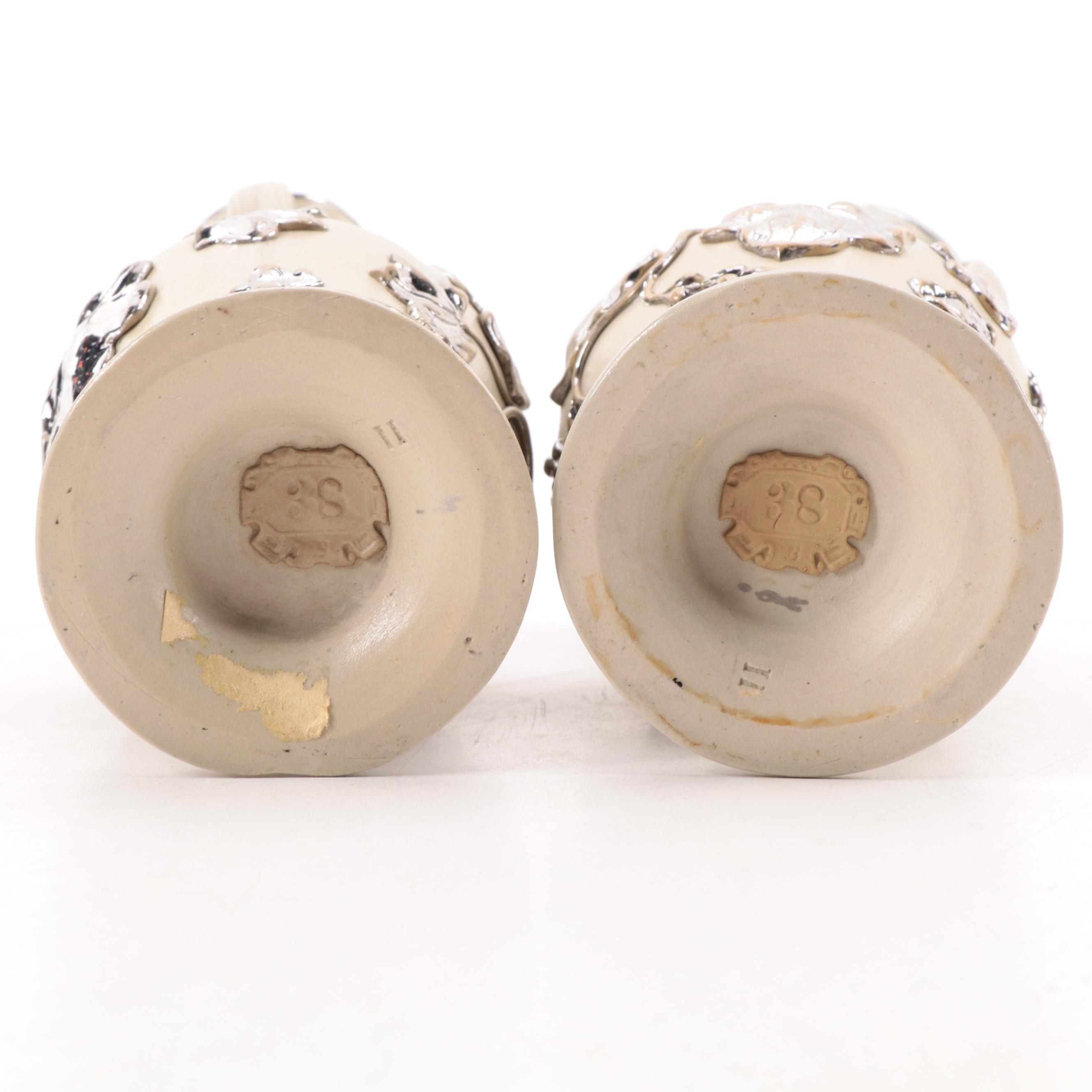 Villeroy & Boch Mettlach Silver Luster Stoneware Vases and Tableware