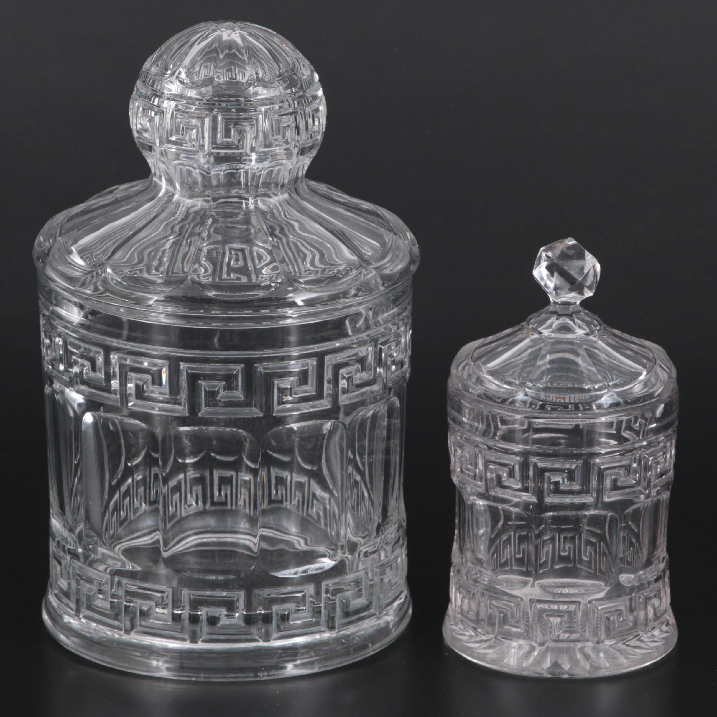 Heisey "Greek Key" Fruit and Other Lidded Jar, Early 20th Century