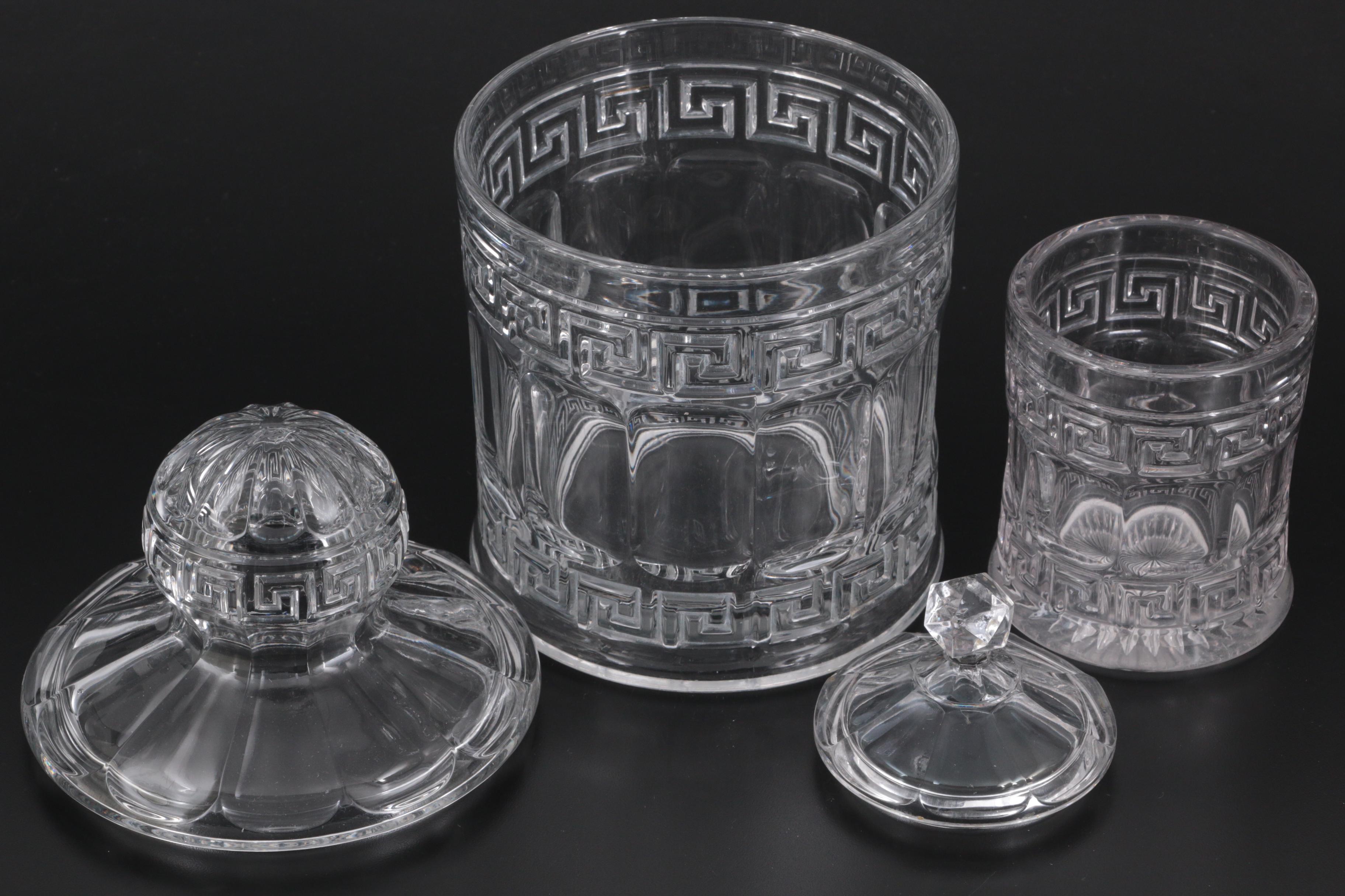 Heisey "Greek Key" Fruit and Other Lidded Jar, Early 20th Century