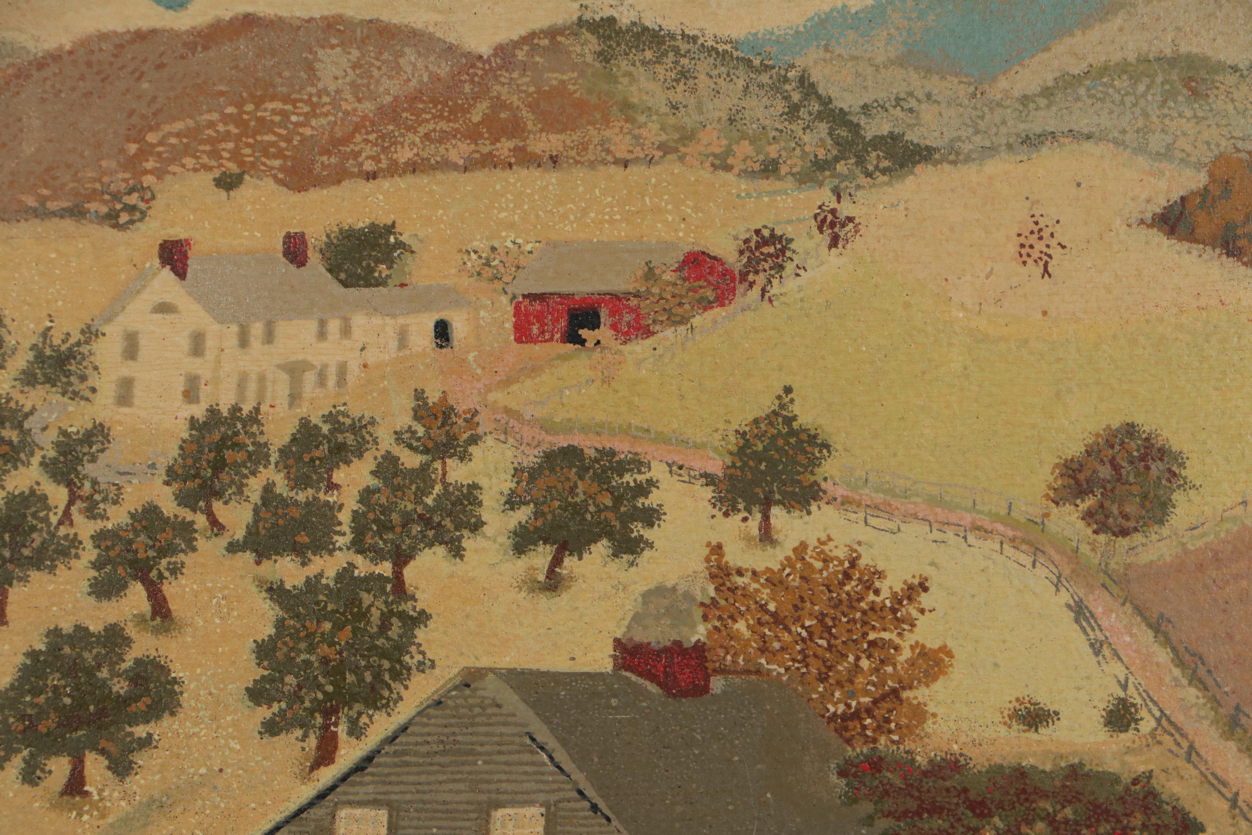 Serigraph After Grandma Moses "The Old Oaken Bucket"