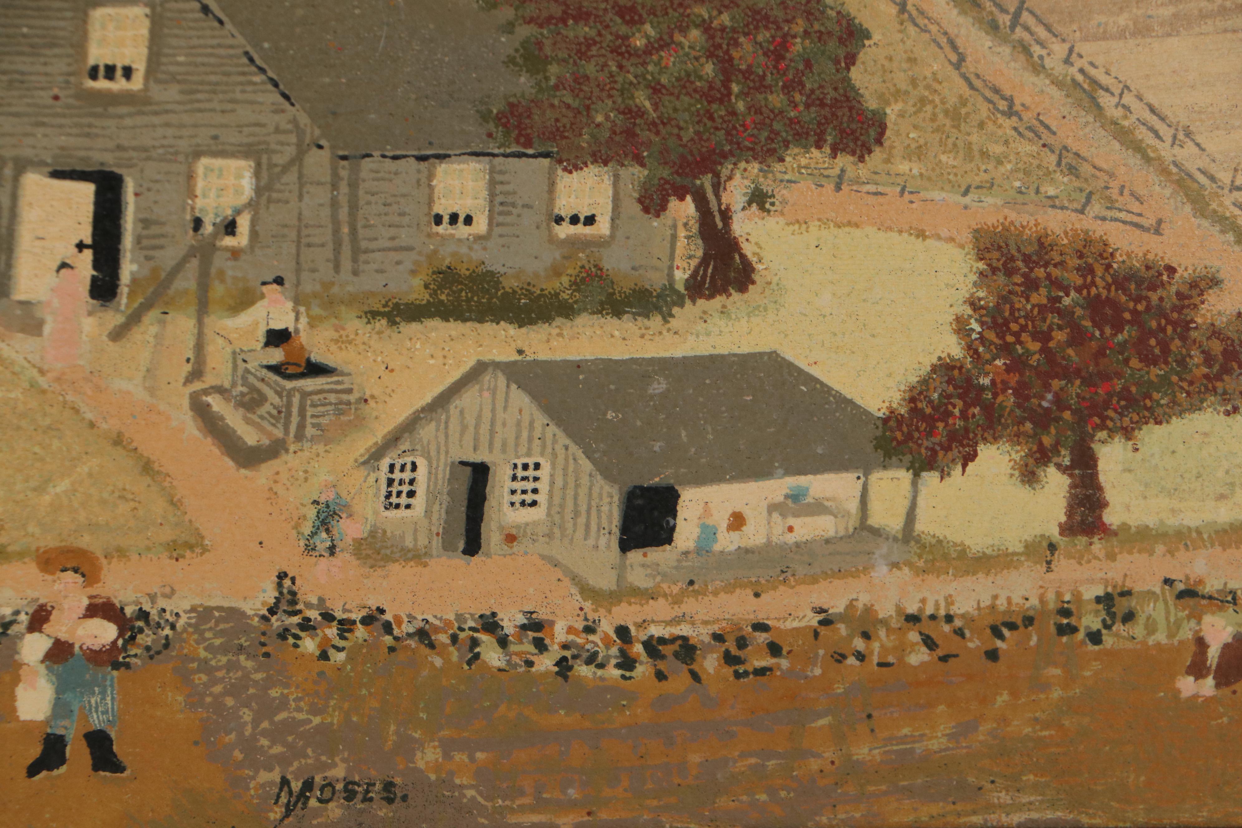 Serigraph After Grandma Moses "The Old Oaken Bucket"