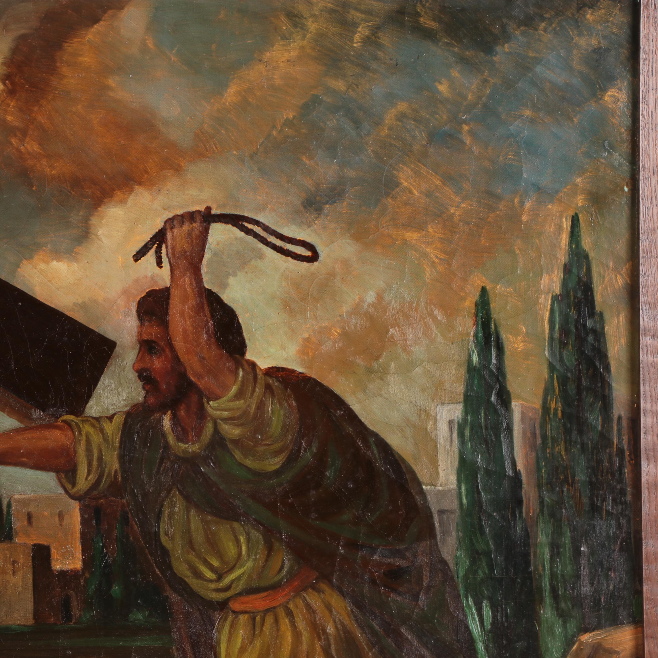 Oil Painting of Fifth Station of the Cross, Early 20th Century