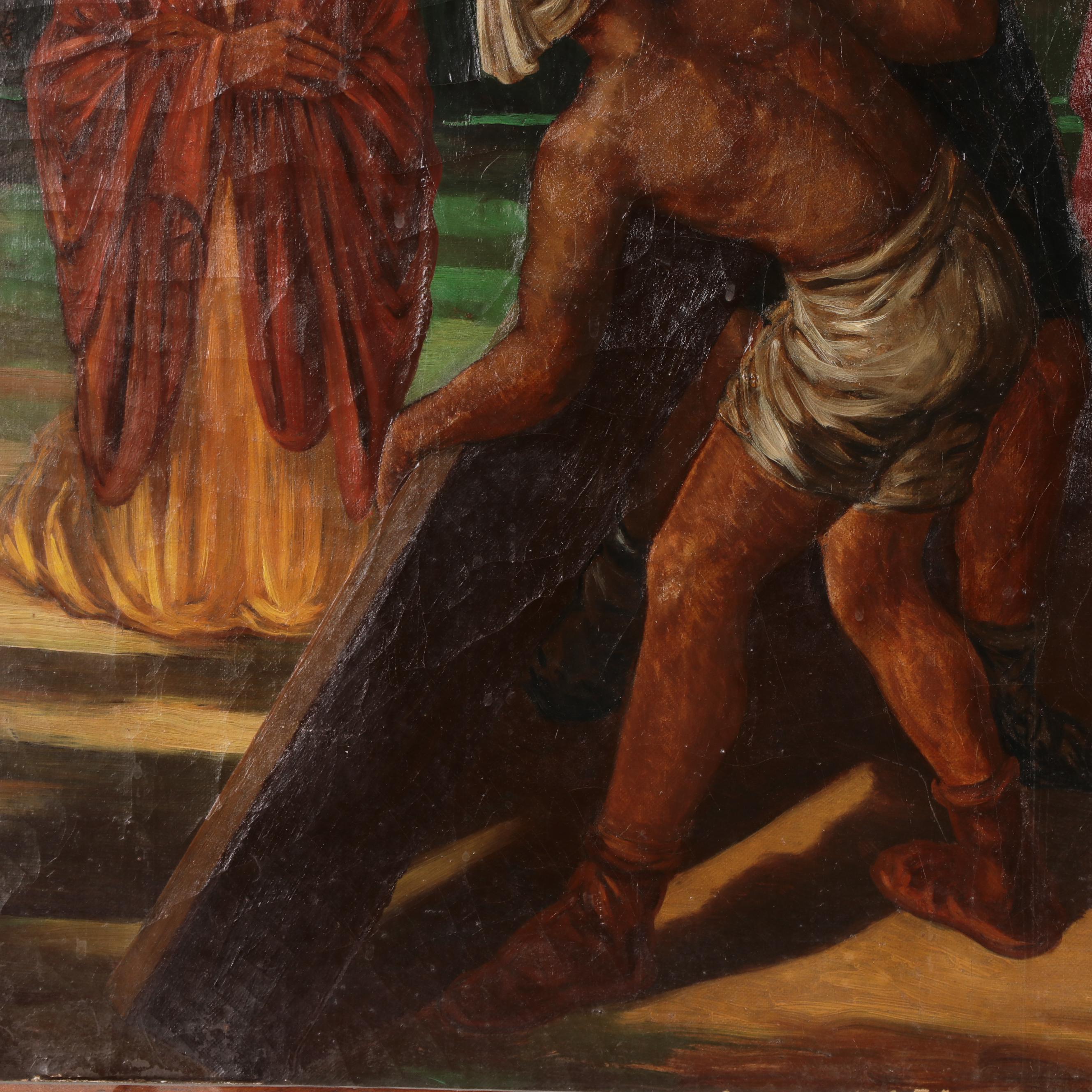 Oil Painting of Fifth Station of the Cross, Early 20th Century