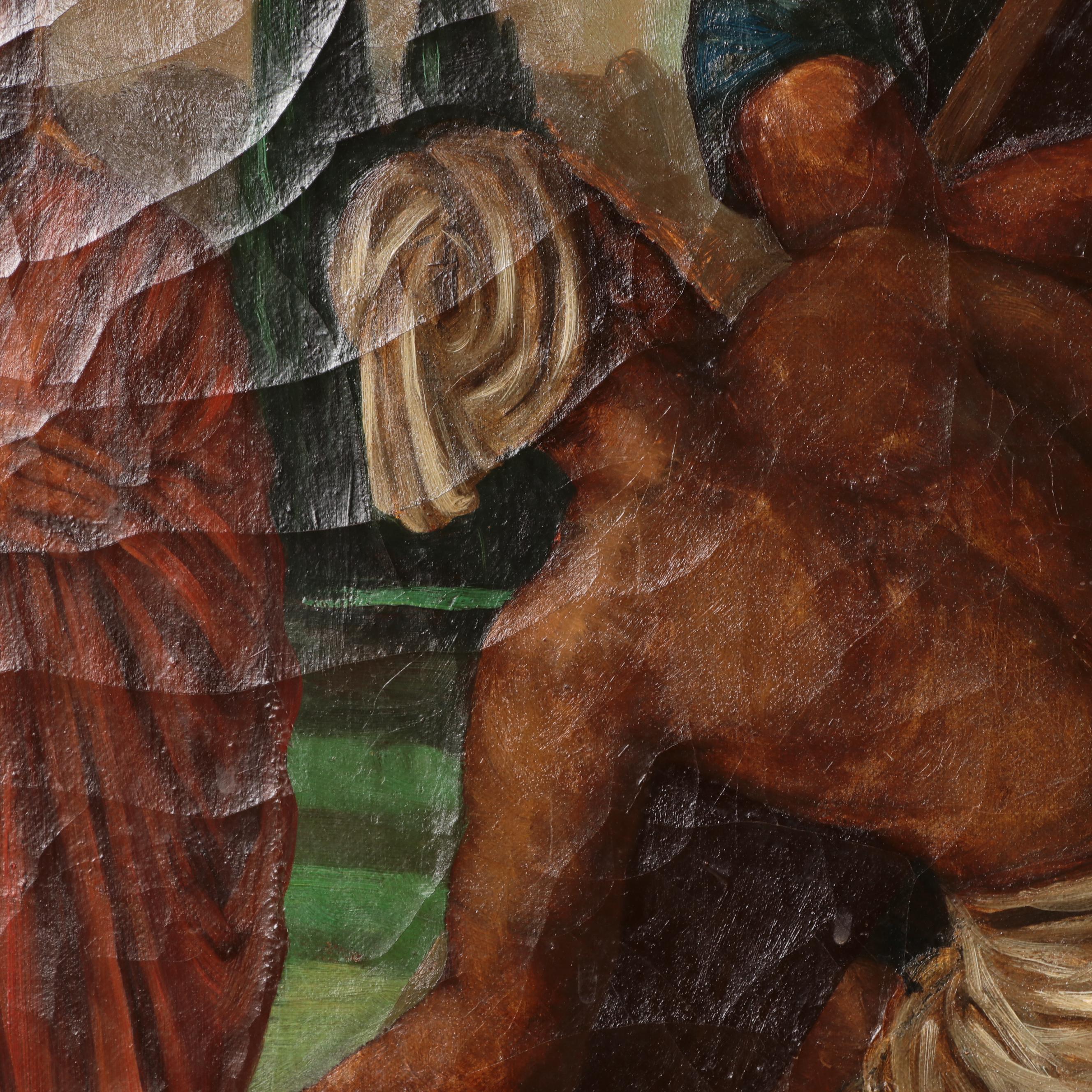 Oil Painting of Fifth Station of the Cross, Early 20th Century