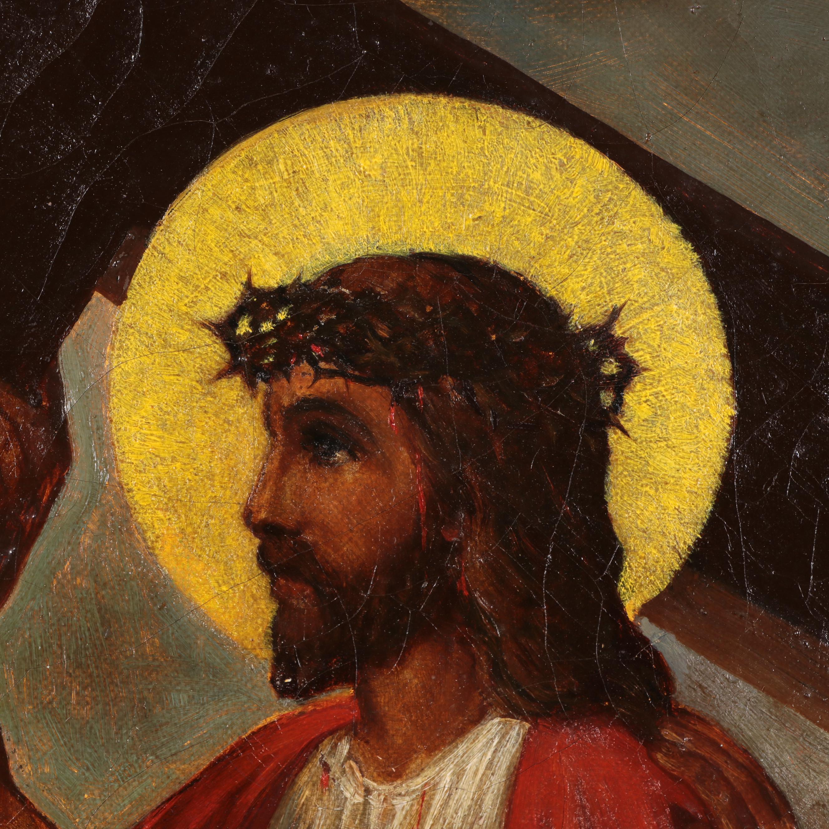 Oil Painting of Fifth Station of the Cross, Early 20th Century