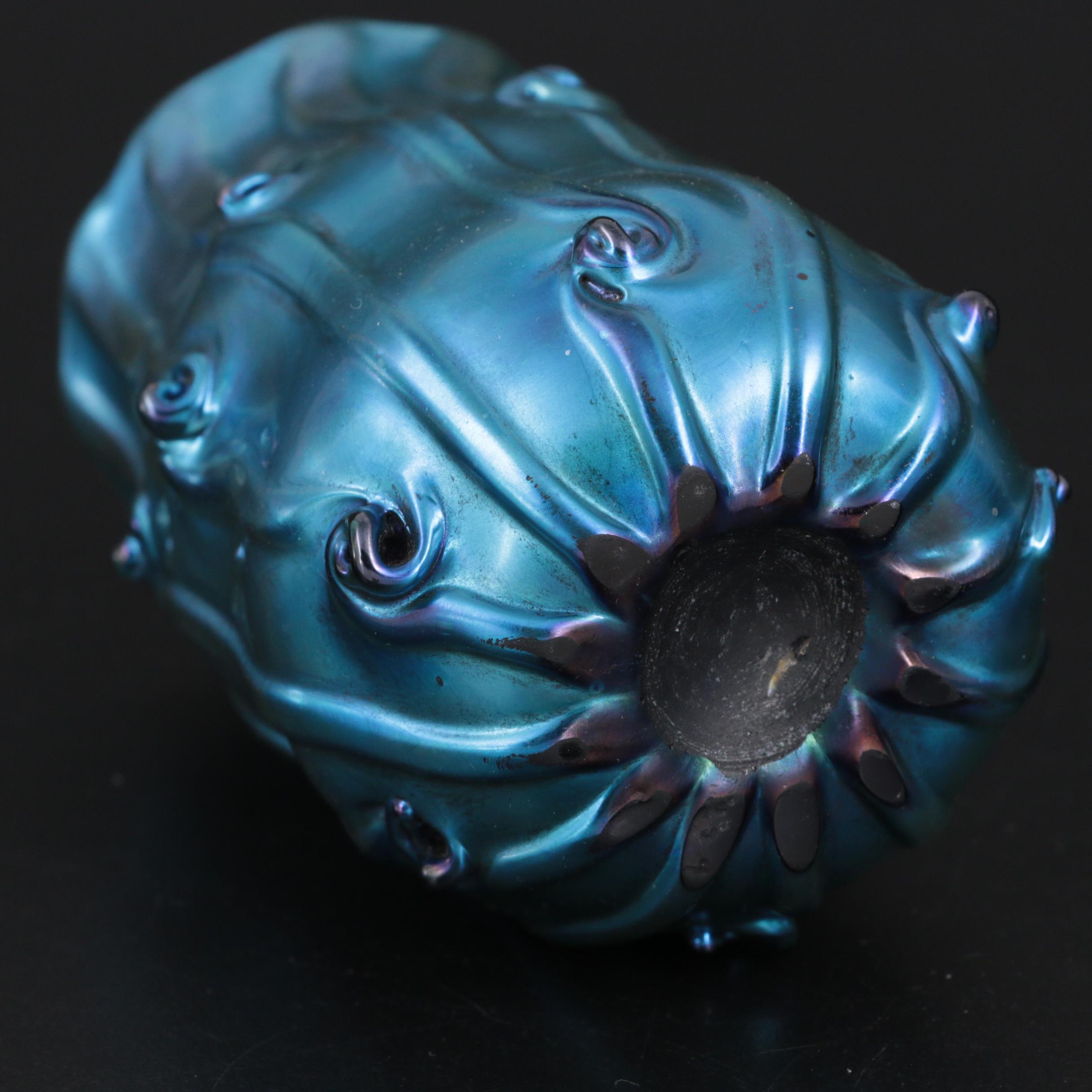 Louis Comfort Tiffany Blue Favrile Art Glass Vase, Early 20th Century