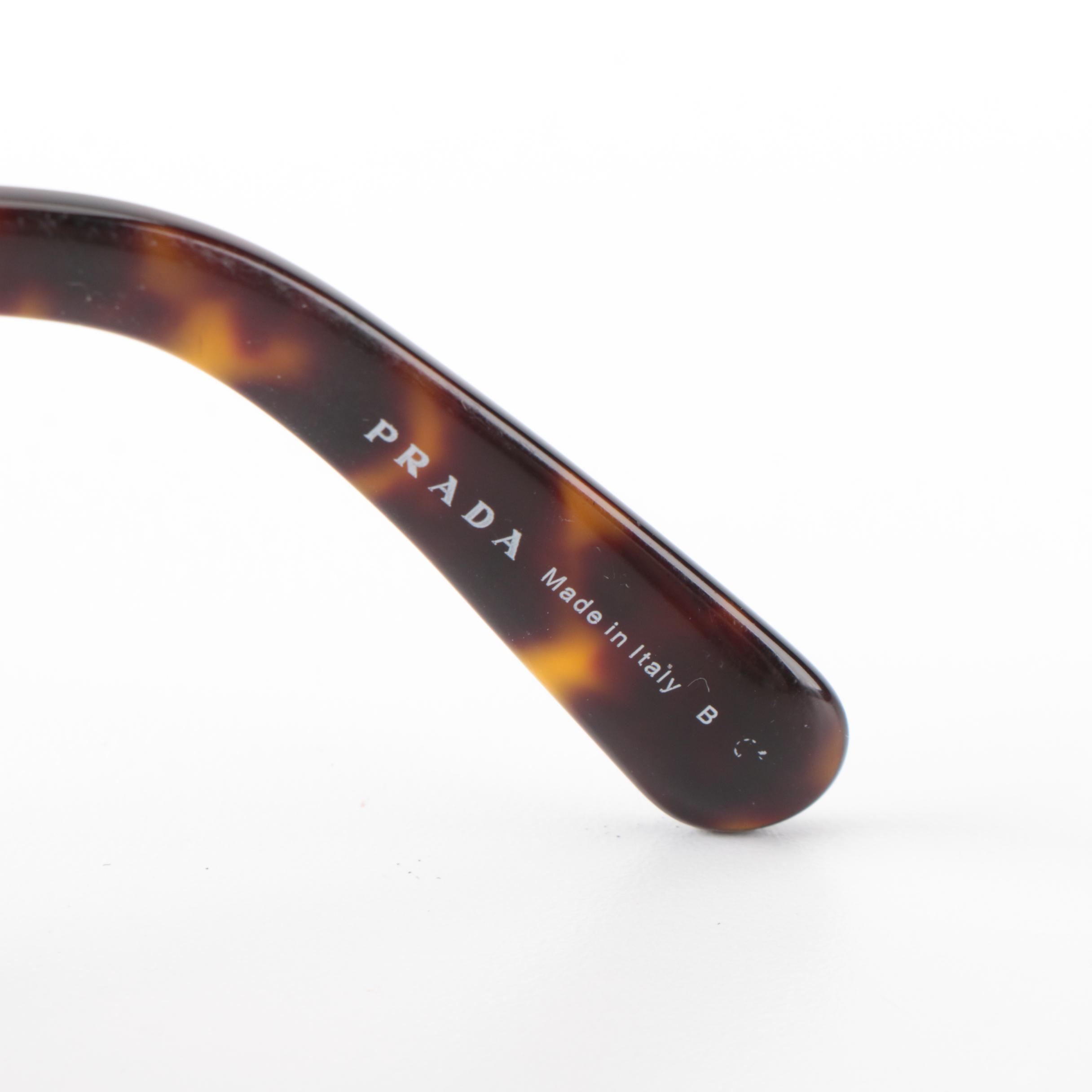 Prada SPR27N Minimal Baroque Prescription Sunglasses in Havana