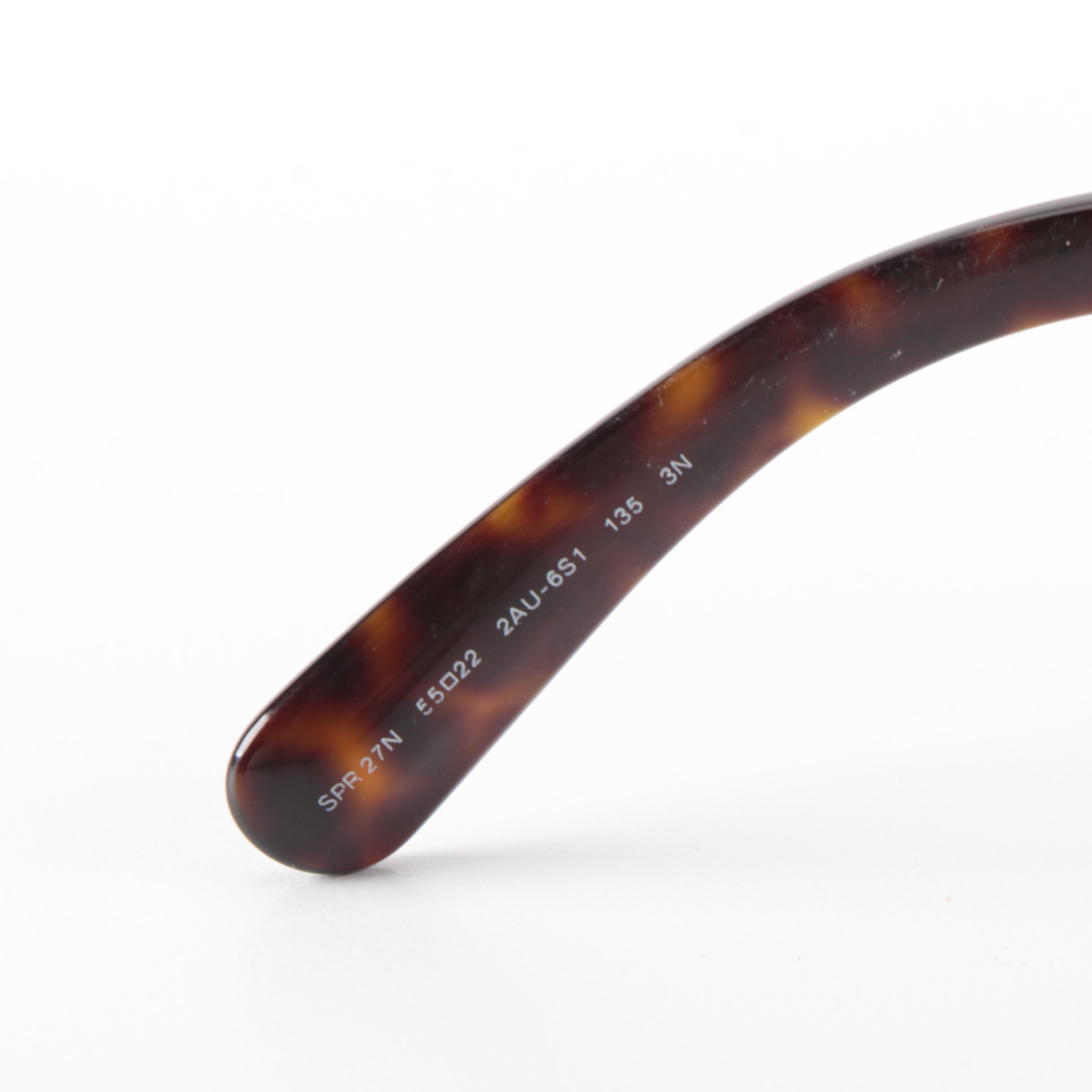 Prada SPR27N Minimal Baroque Prescription Sunglasses in Havana