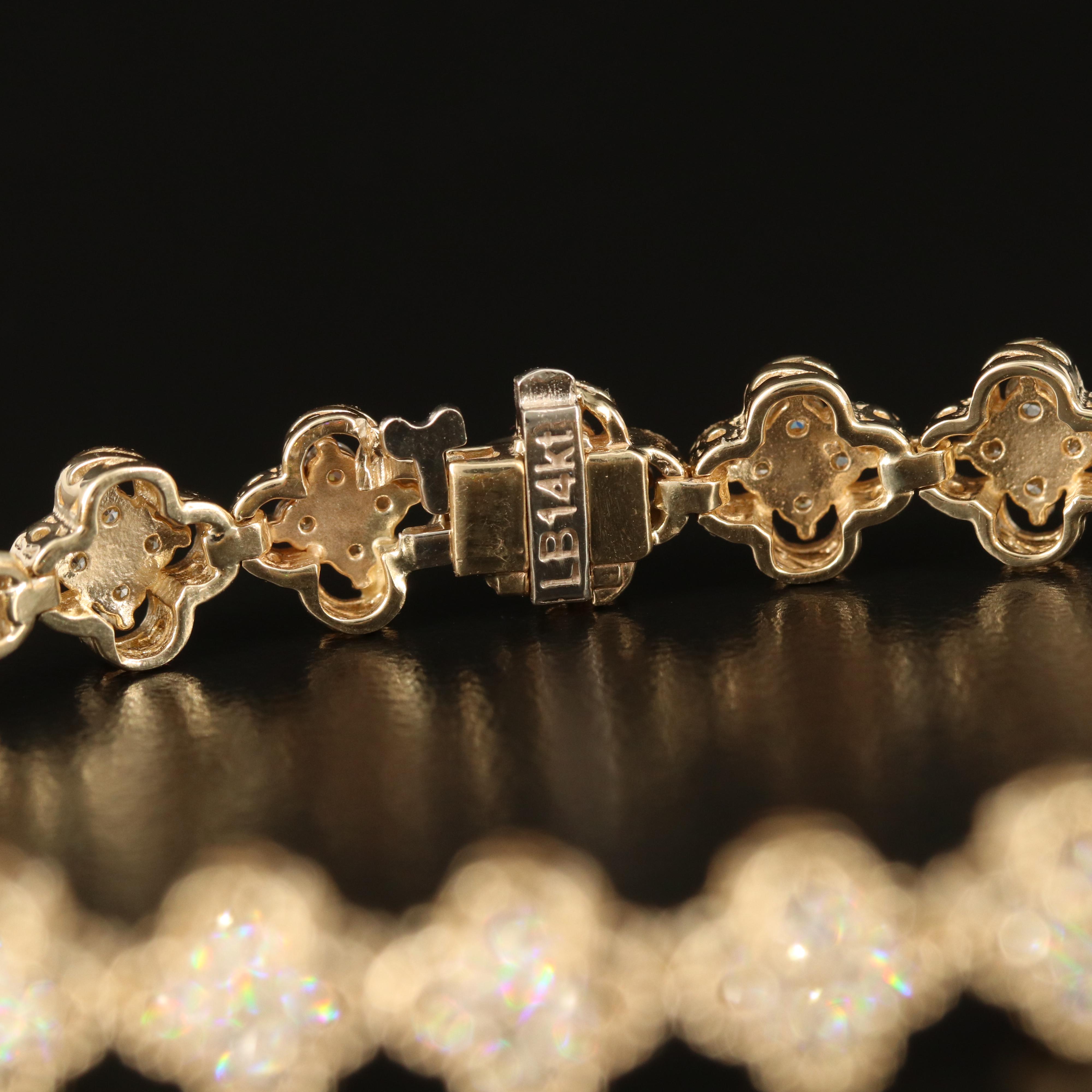 14K 2.50 CTW Diamond Quatrefoil Link Bracelet