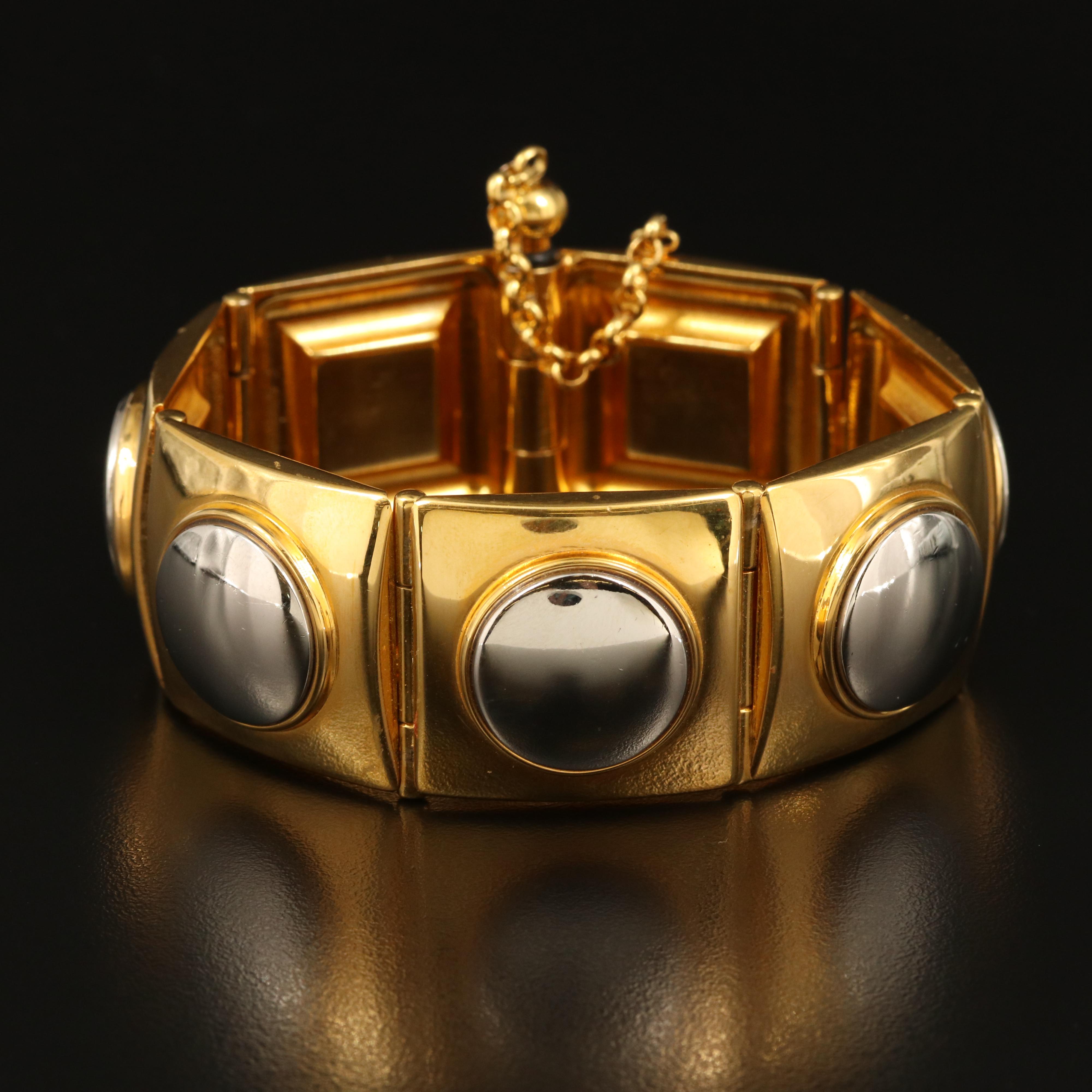 Vintage Gucci Geometric Panel Bracelet