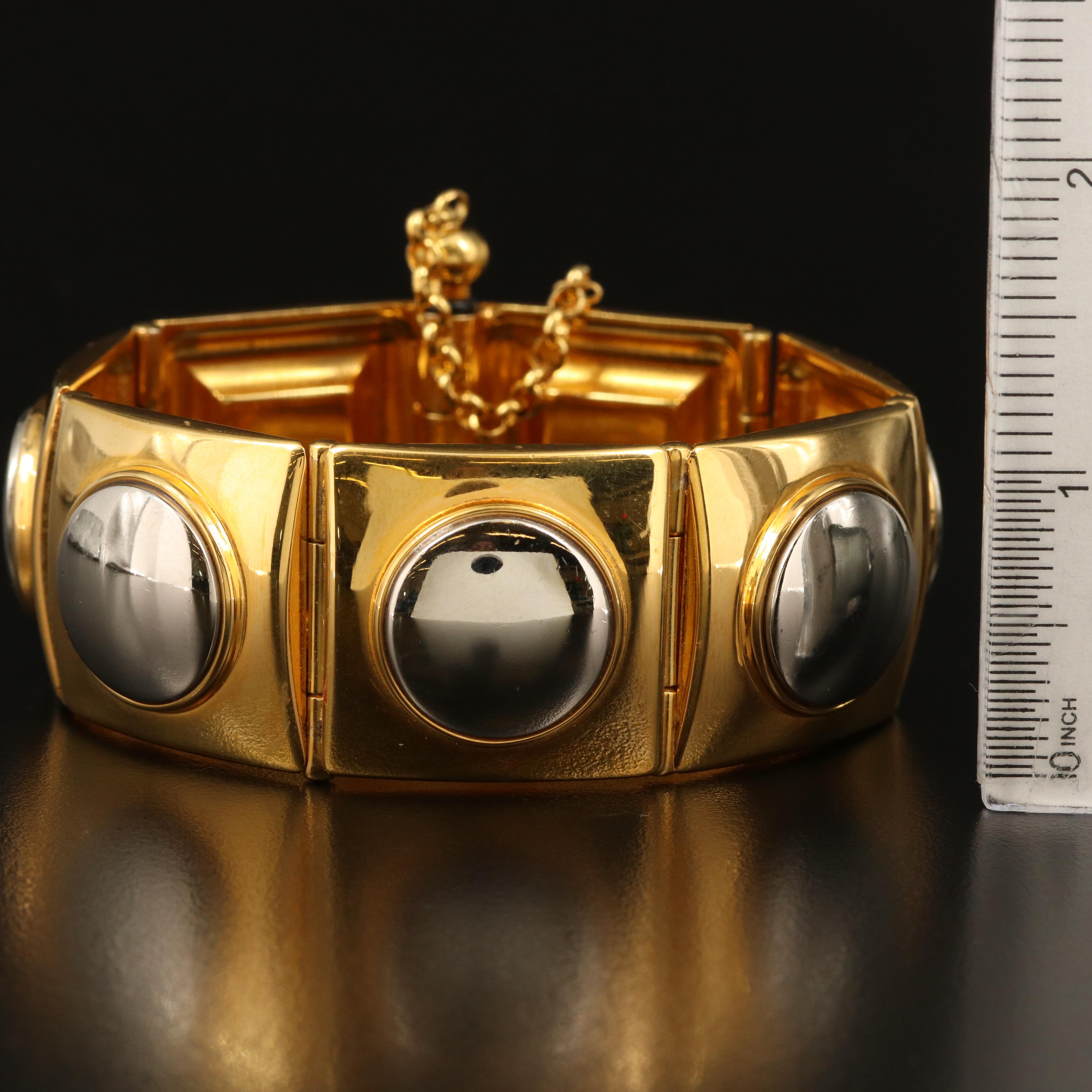 Vintage Gucci Geometric Panel Bracelet