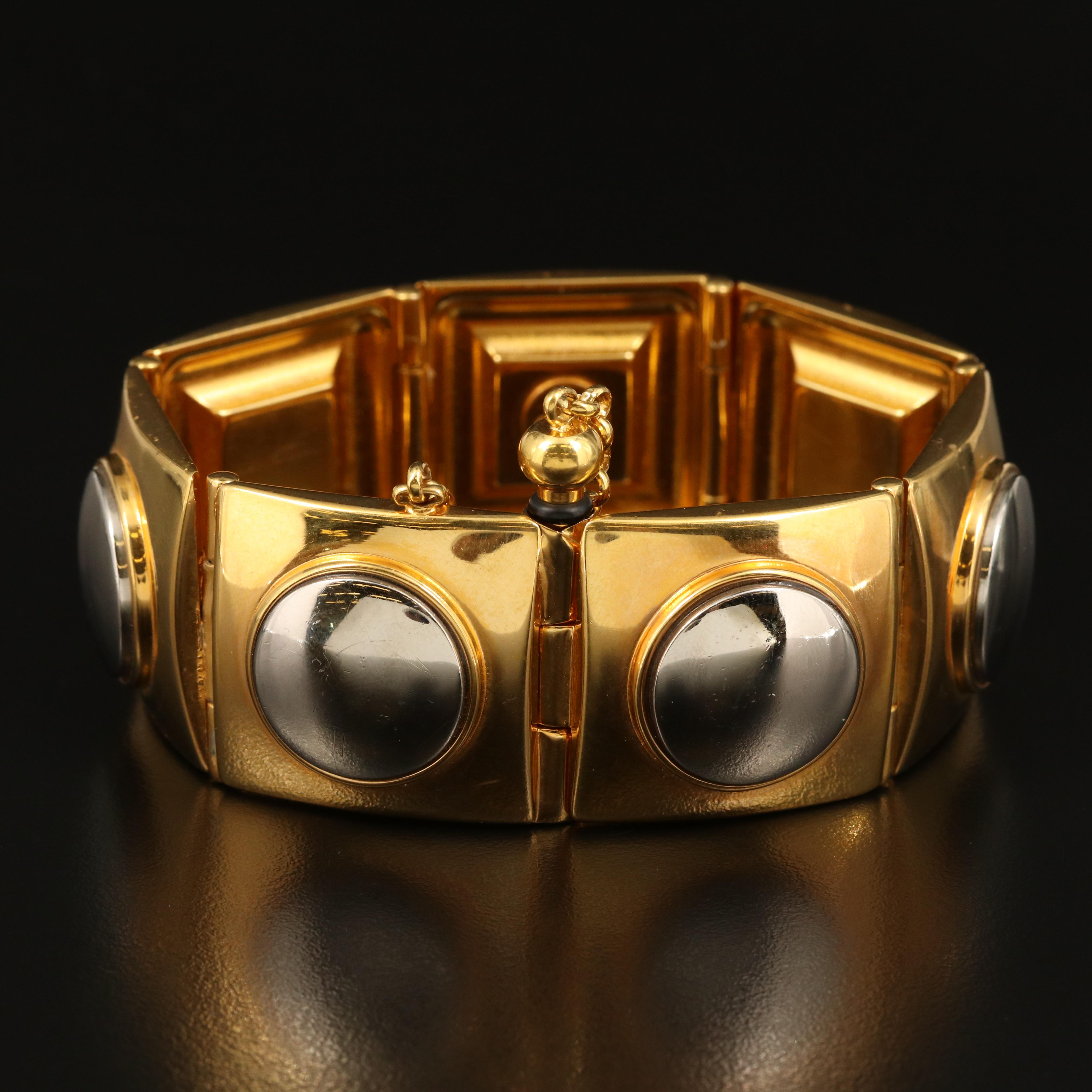 Vintage Gucci Geometric Panel Bracelet