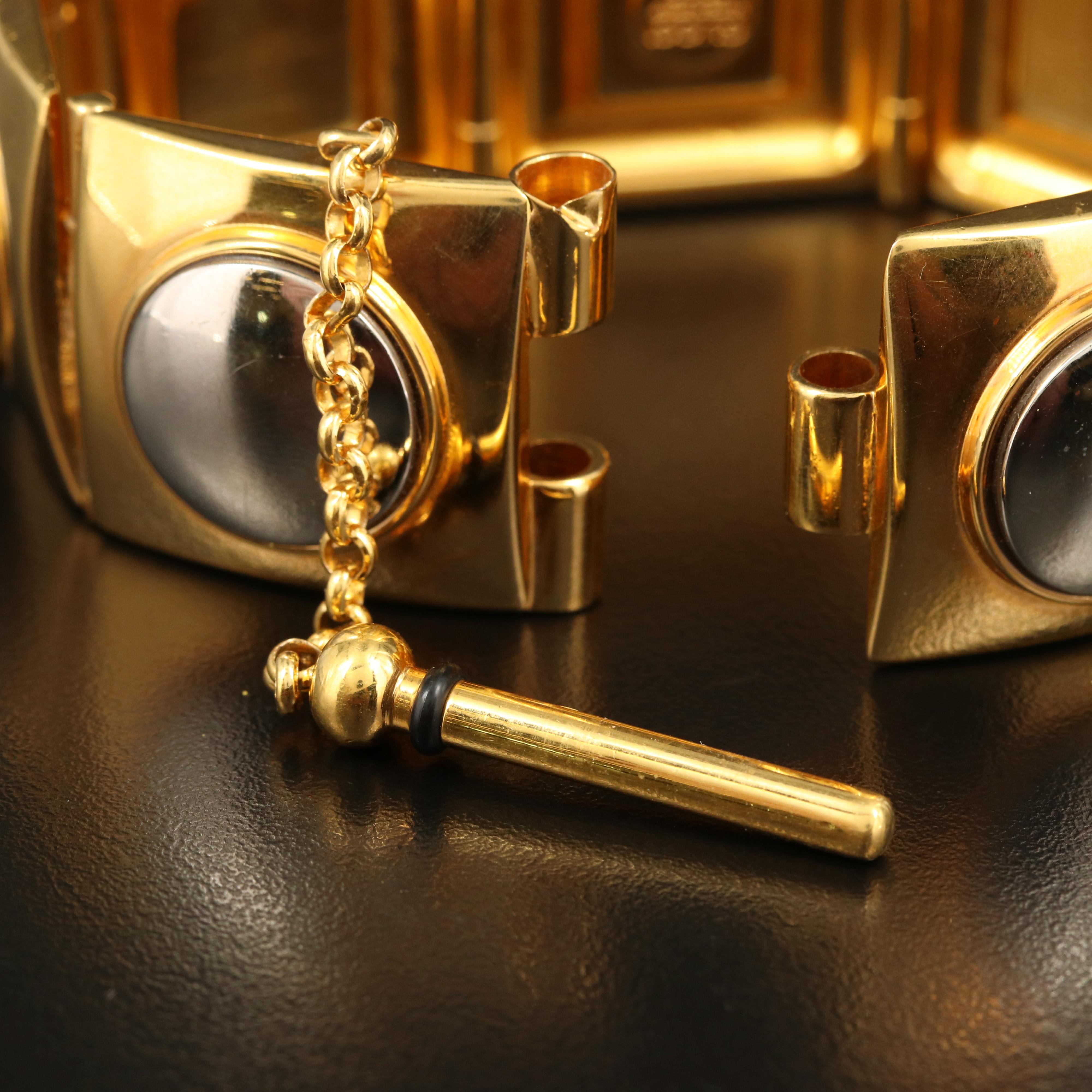 Vintage Gucci Geometric Panel Bracelet