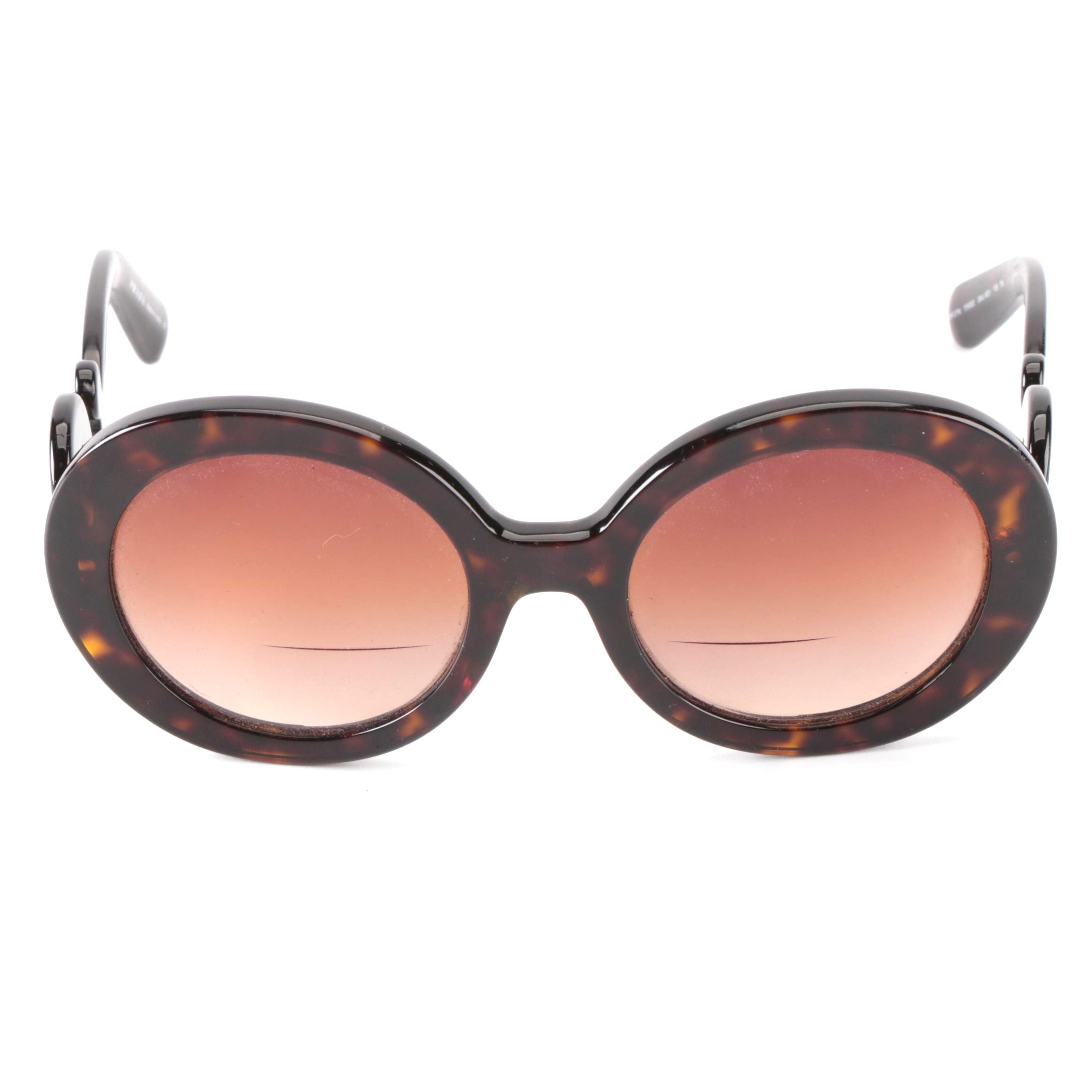 Prada SPR27N Minimal Baroque Prescription Sunglasses in Havana