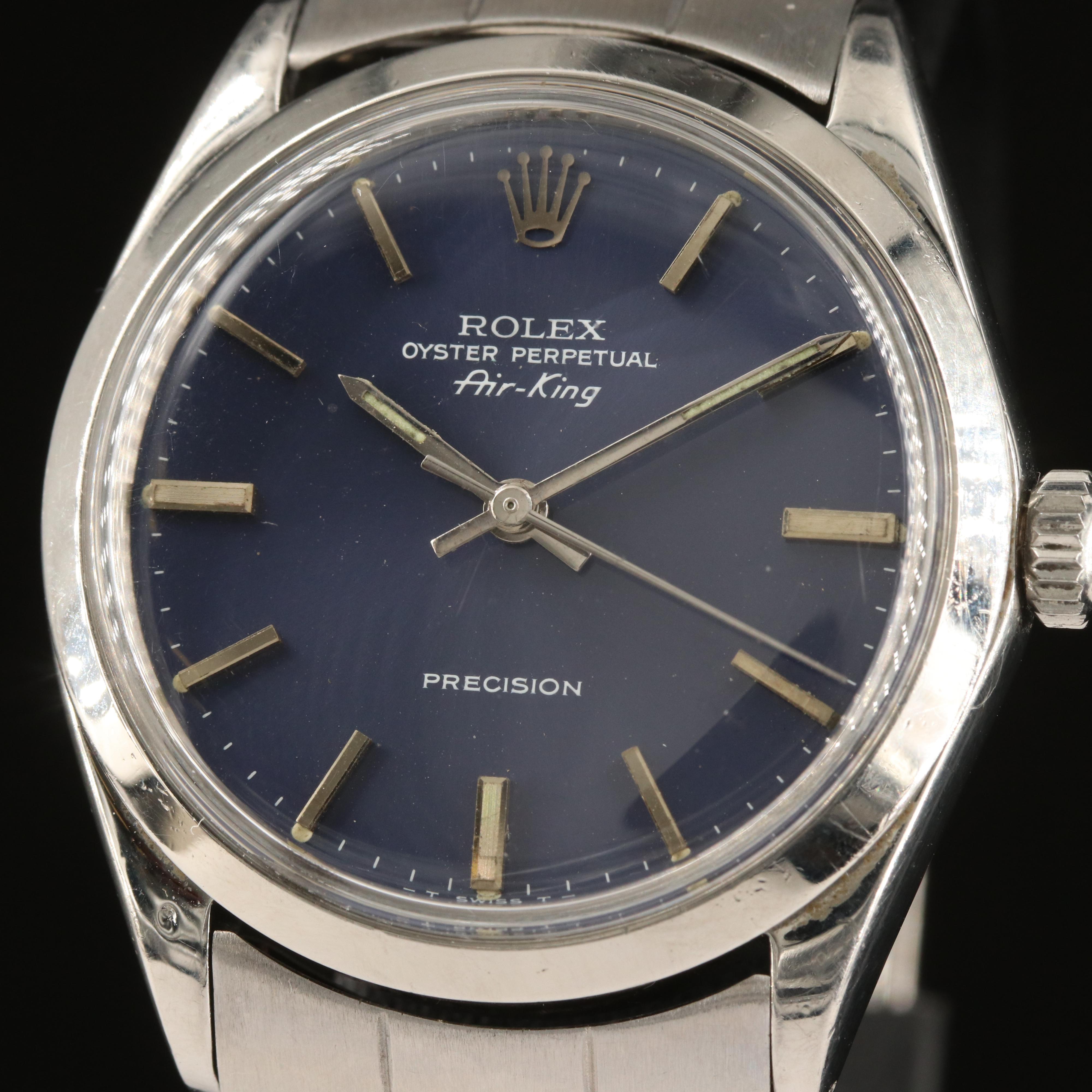 1966 Rolex Air - King Precision Stainless Steel Automatic Watch