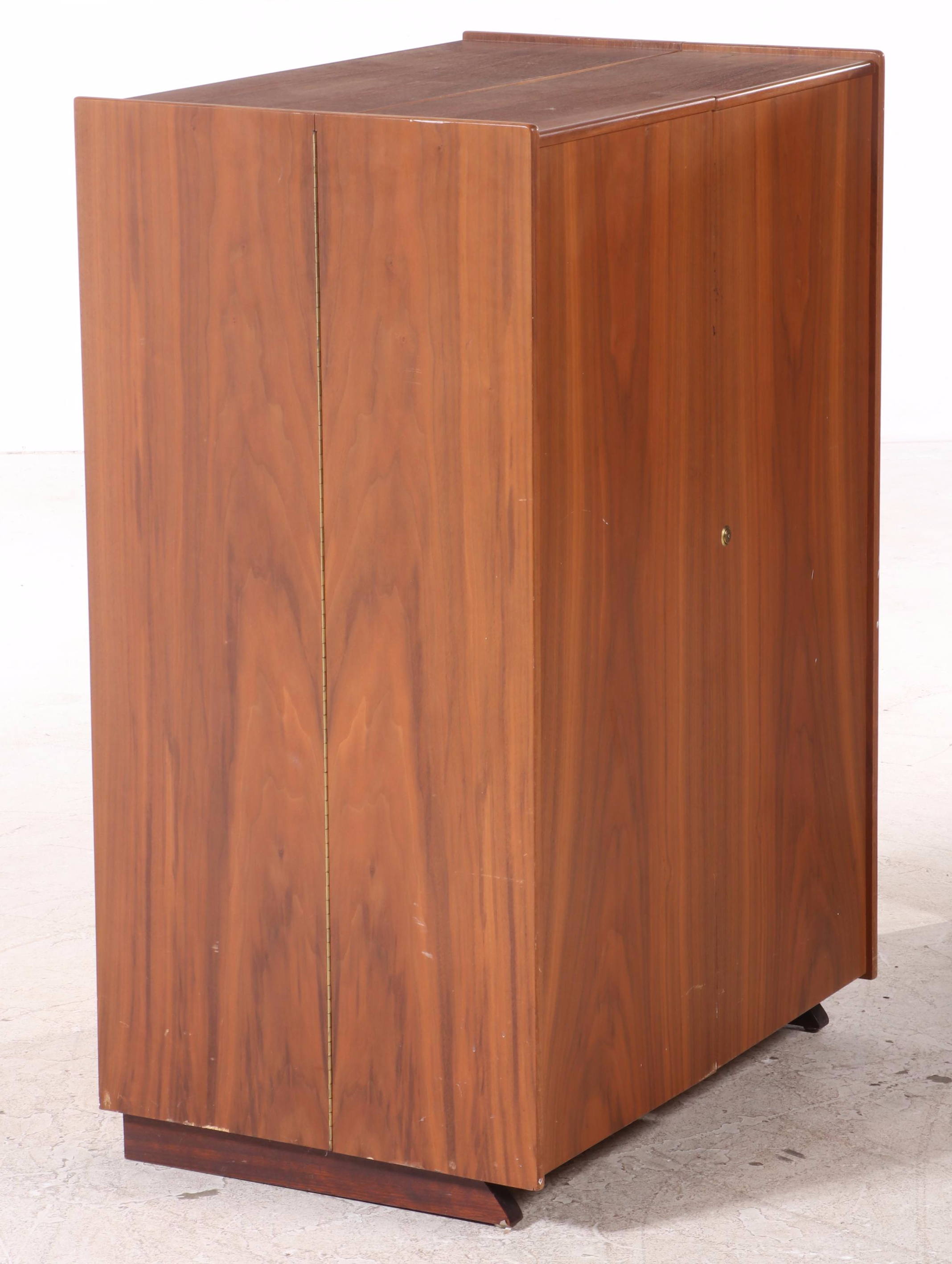 Mid Century Modern Teak and Maple "Magic Box" Desk, Poss. Mummenthaler & Meier