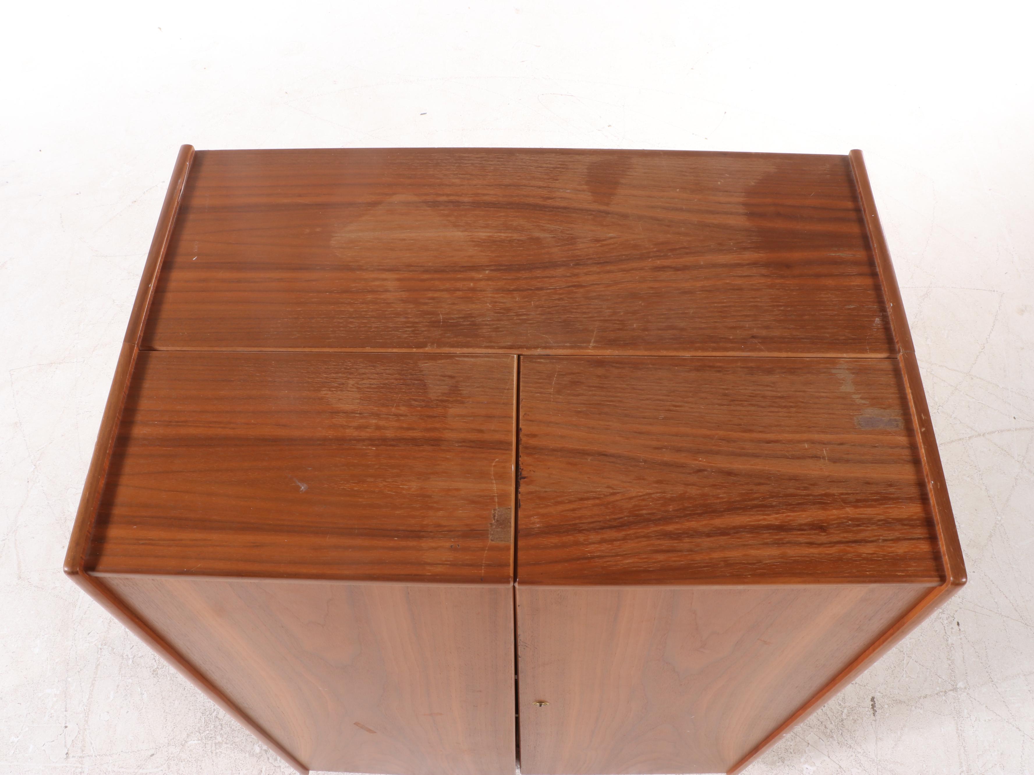 Mid Century Modern Teak and Maple "Magic Box" Desk, Poss. Mummenthaler & Meier