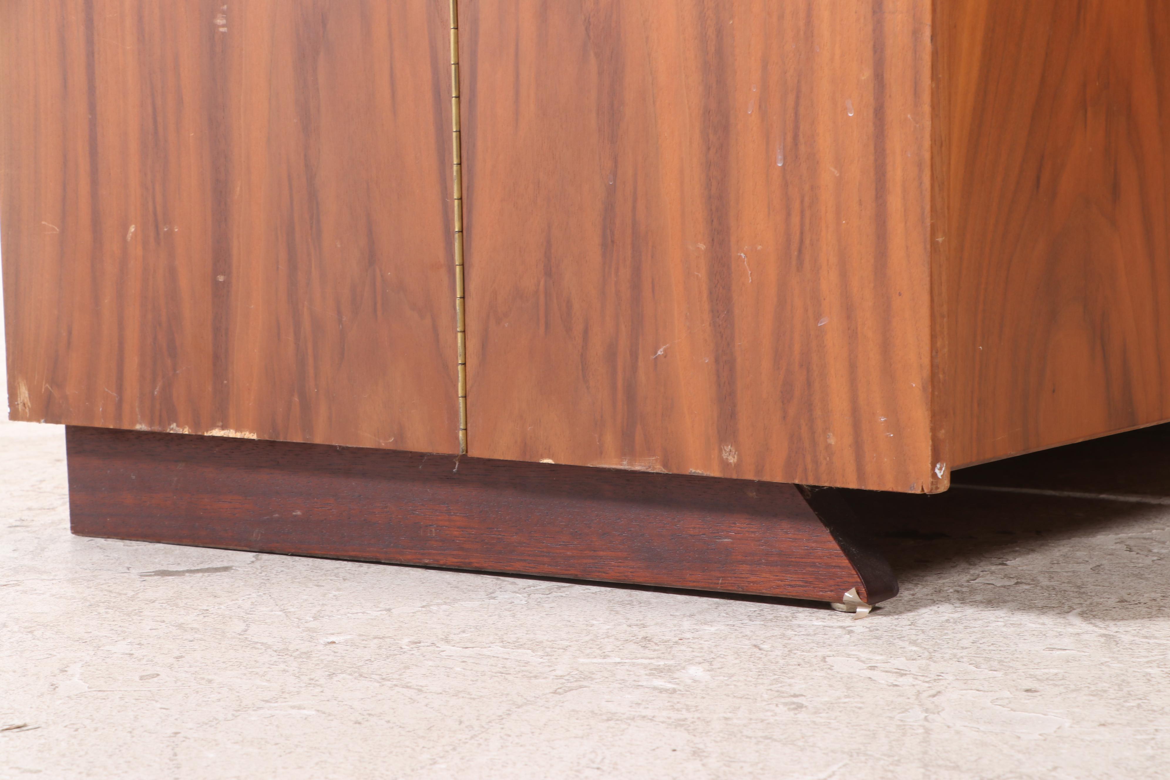 Mid Century Modern Teak and Maple "Magic Box" Desk, Poss. Mummenthaler & Meier