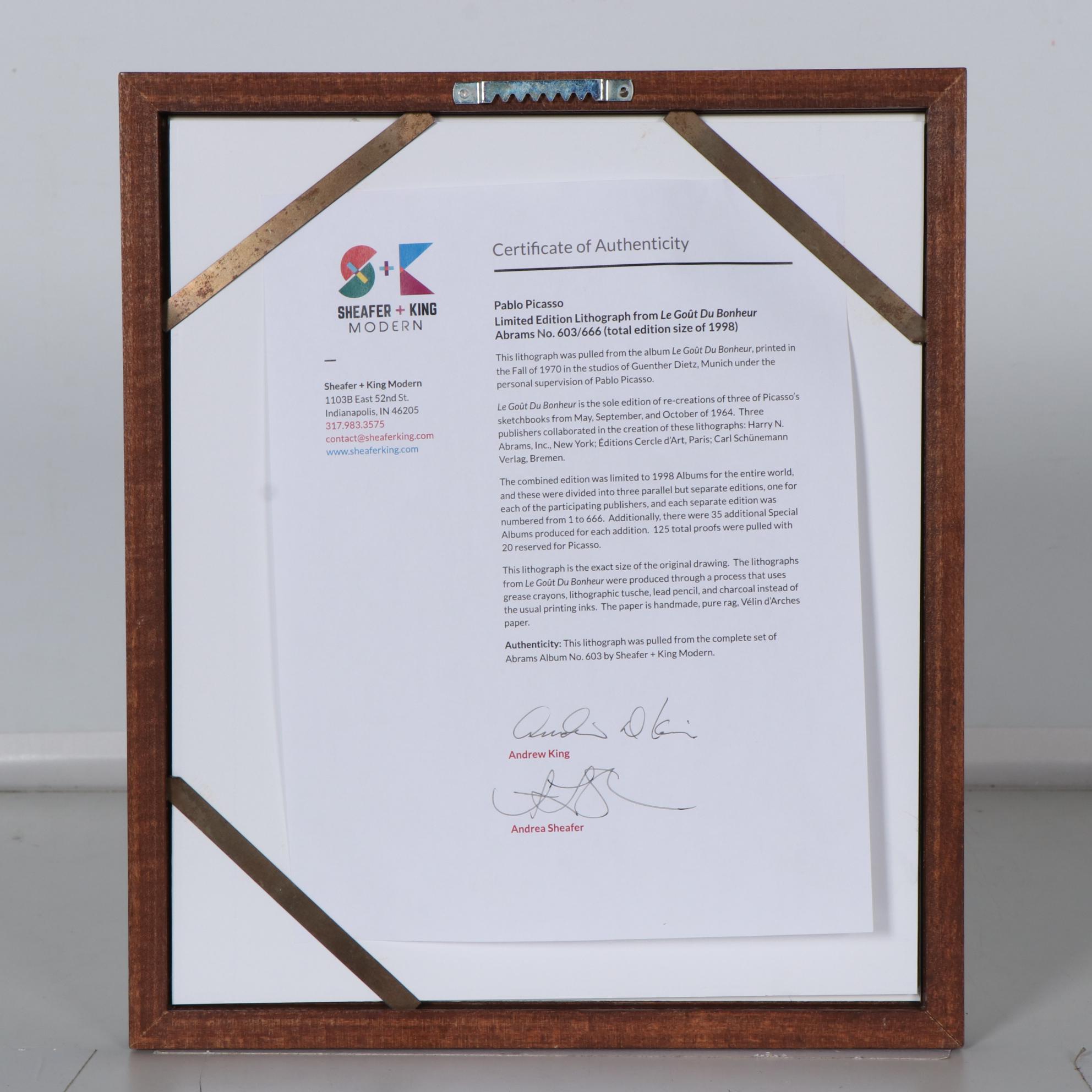 Pablo Picasso Pochoir from "Le Goût du Bonheur"