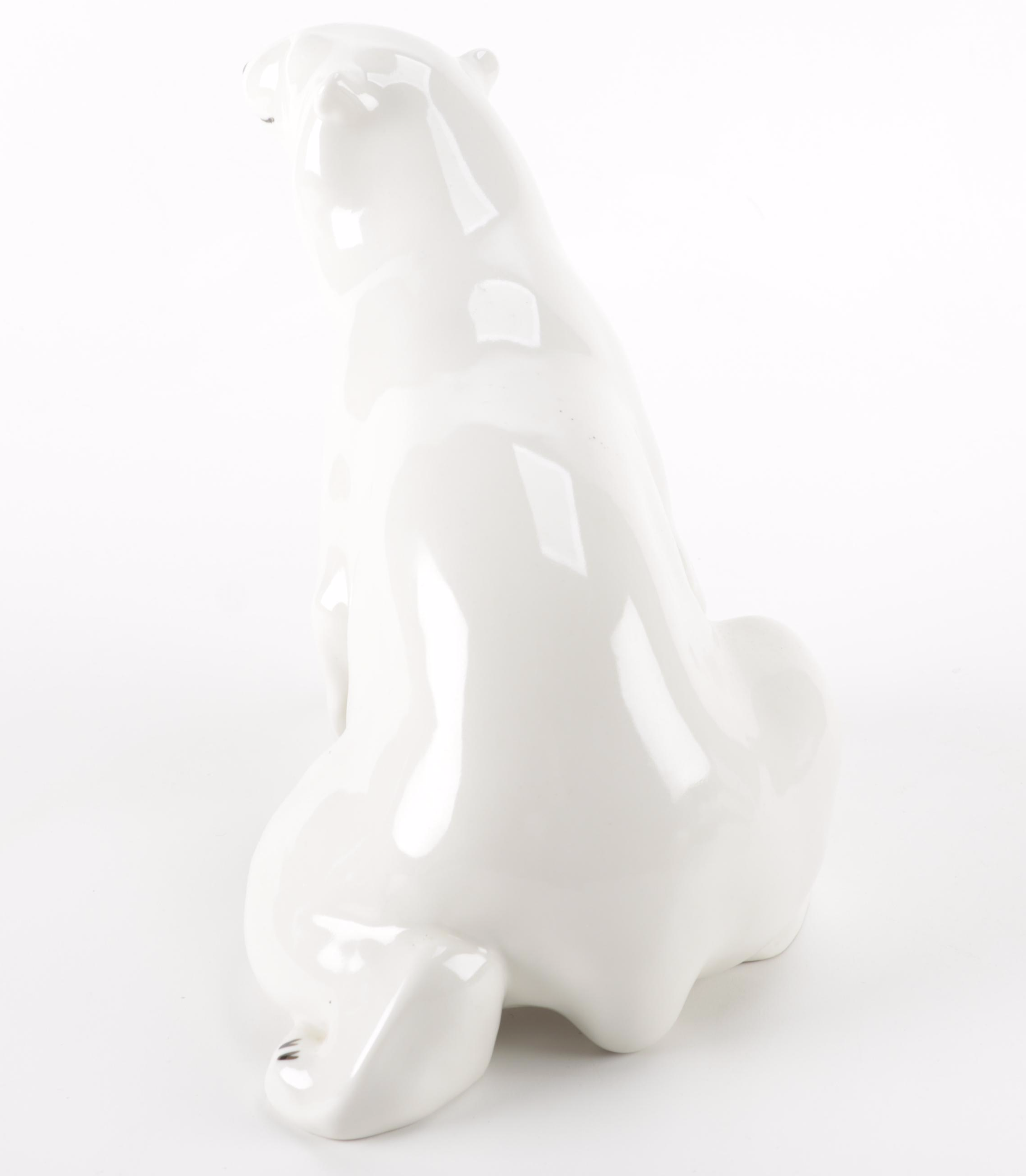 Lomonosov Porcelain Polar Bear, Bear Cub, Zebra and Fox Figurines